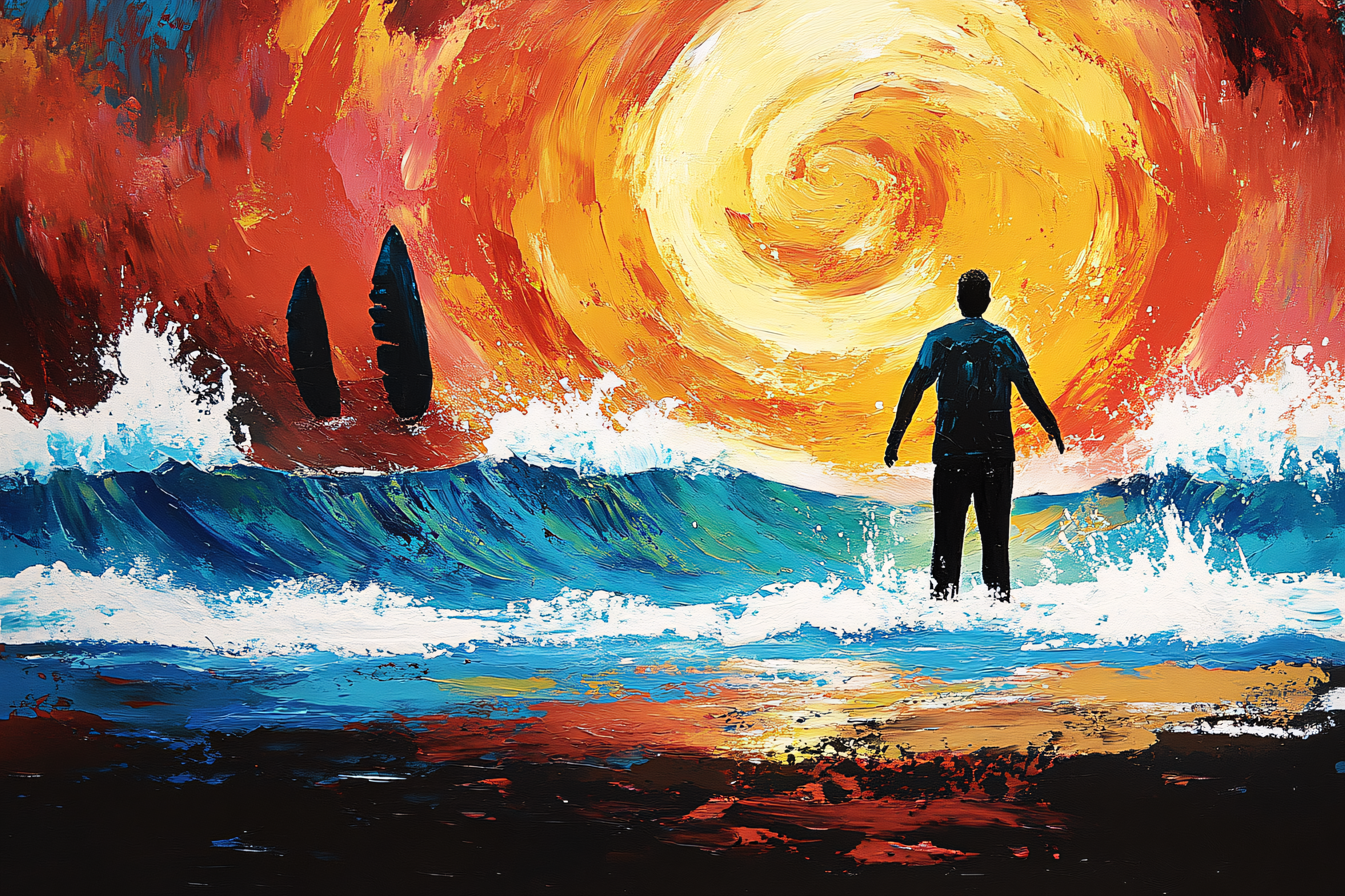 Sunset Beach Contemplation