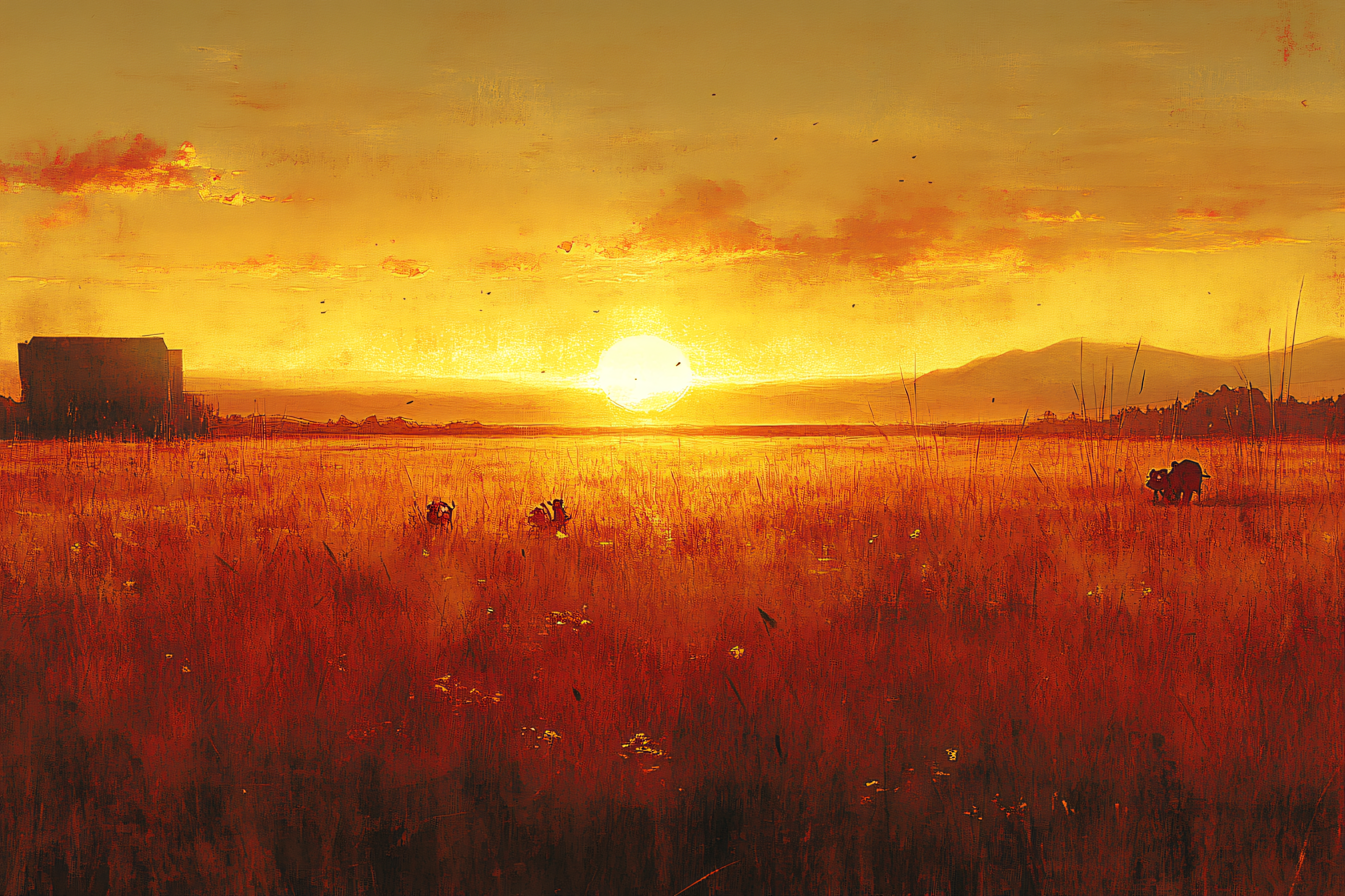 Sunset Meadow Grazing