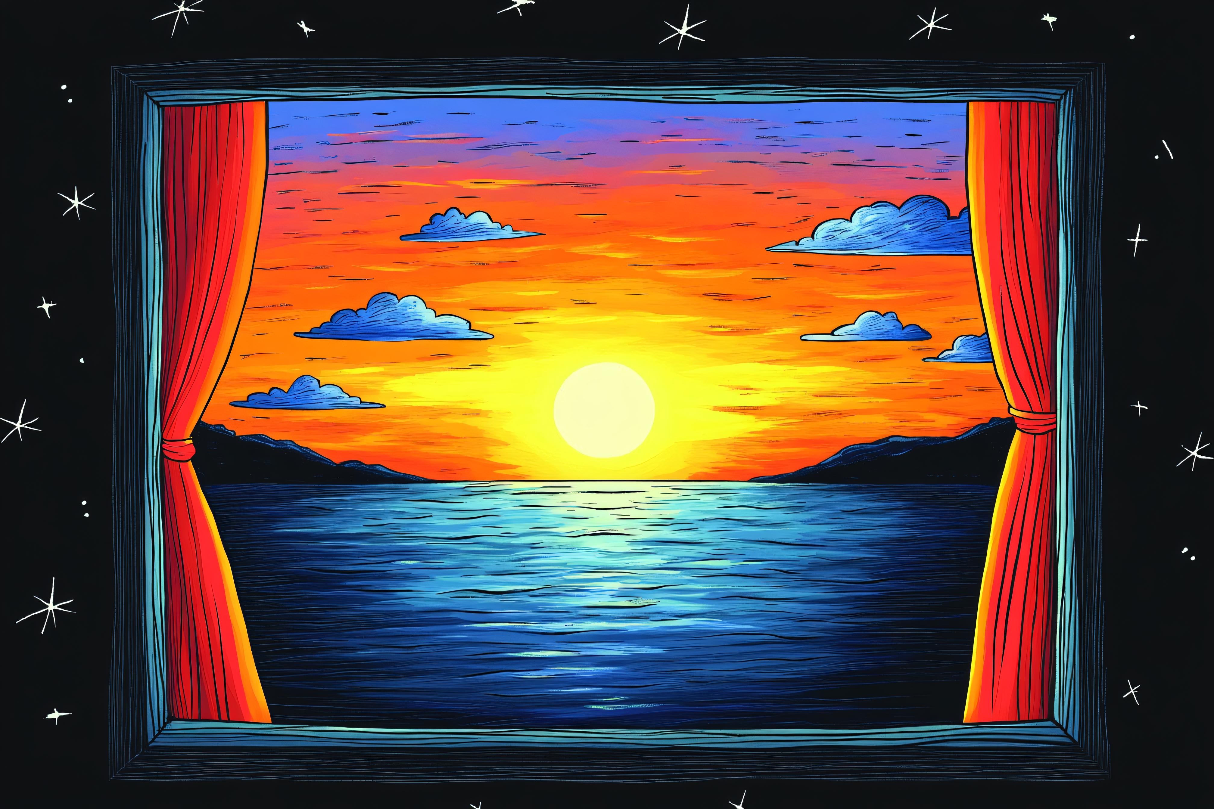 Sunset Through Window View