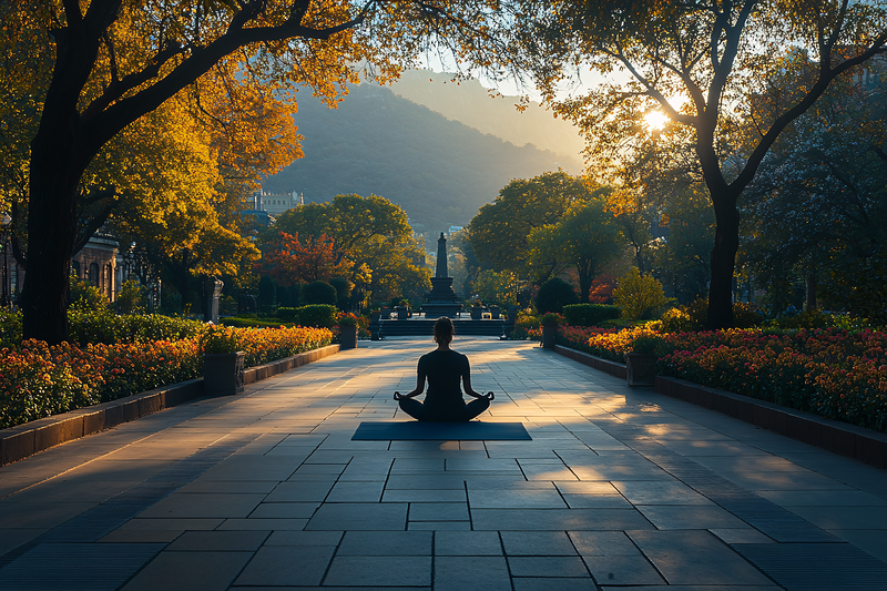 Sunset Yoga In Park