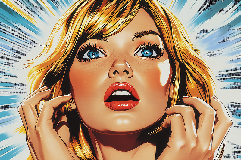 Surprised Blonde Woman Pop Art