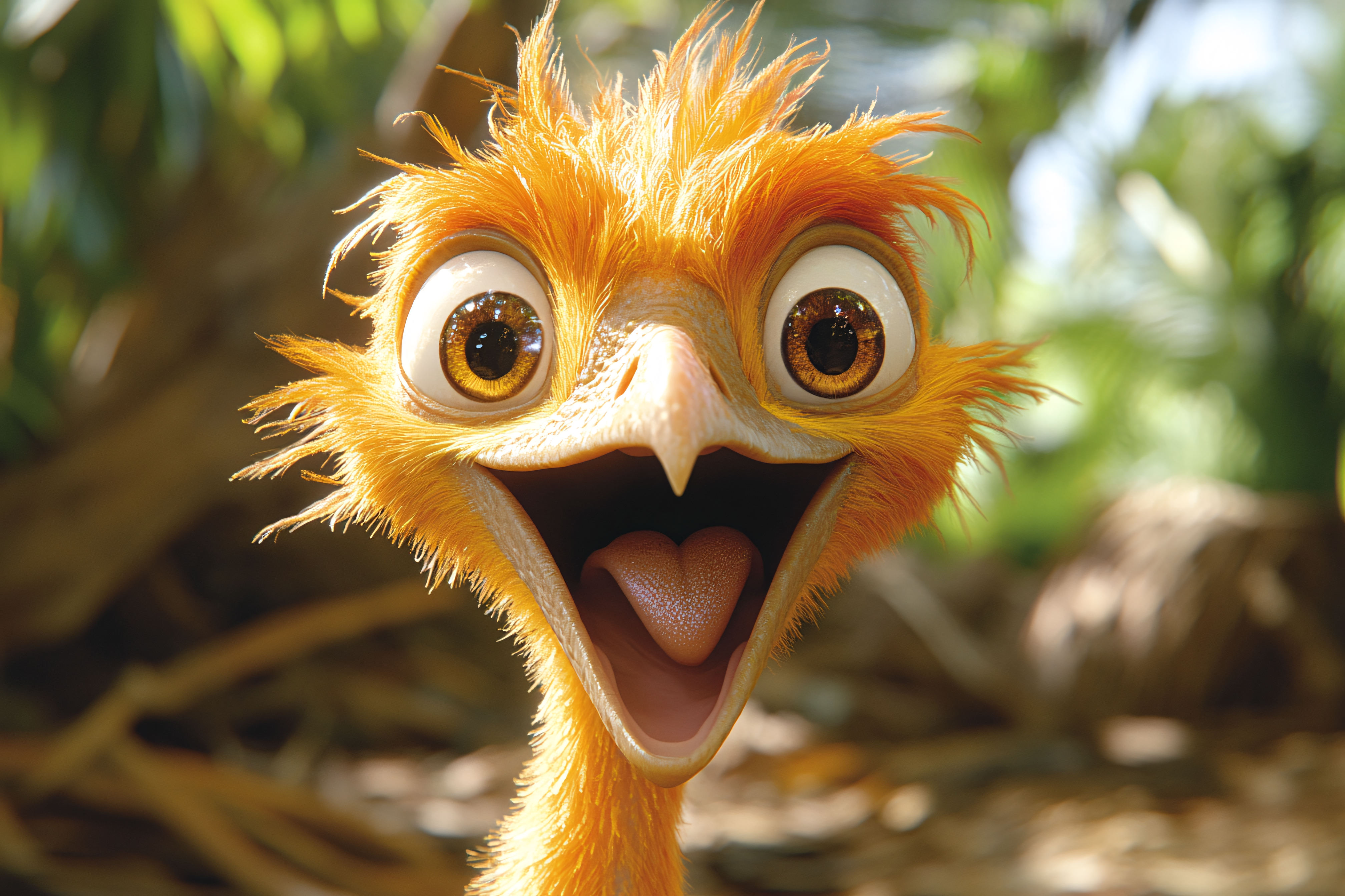 Surprised Orange Bird