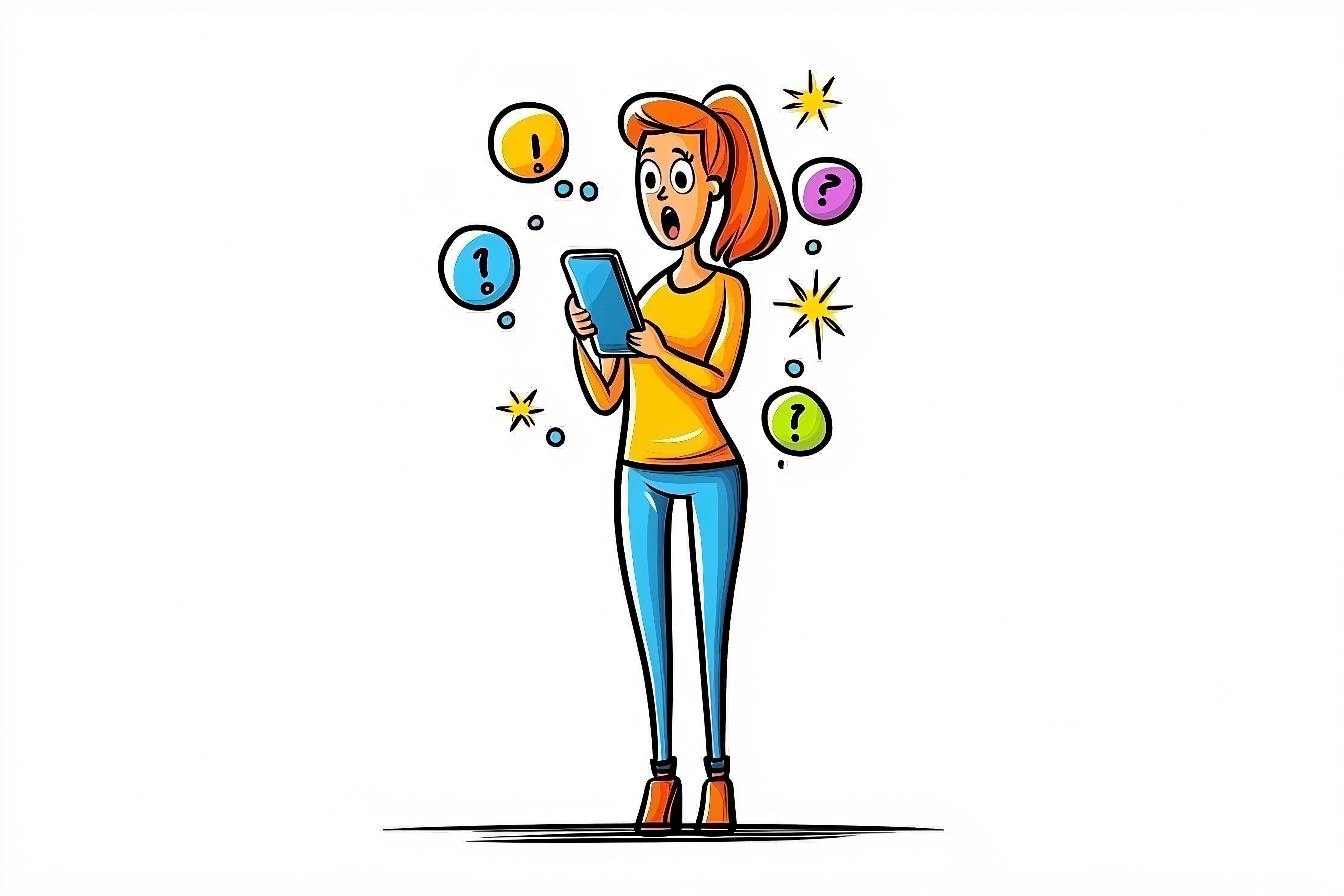 Surprised Woman with Tablet