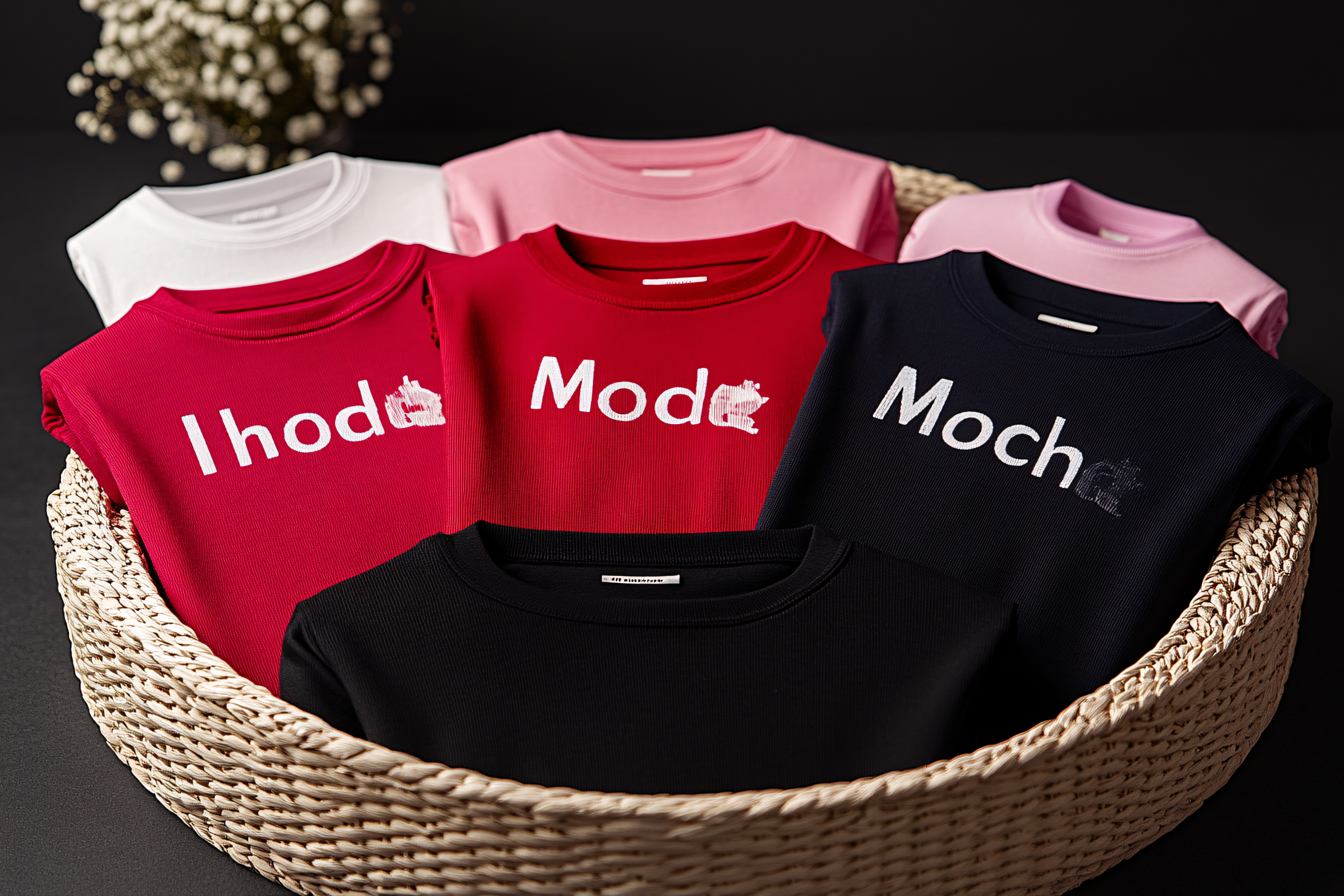 Sweatshirts In Wicker Basket