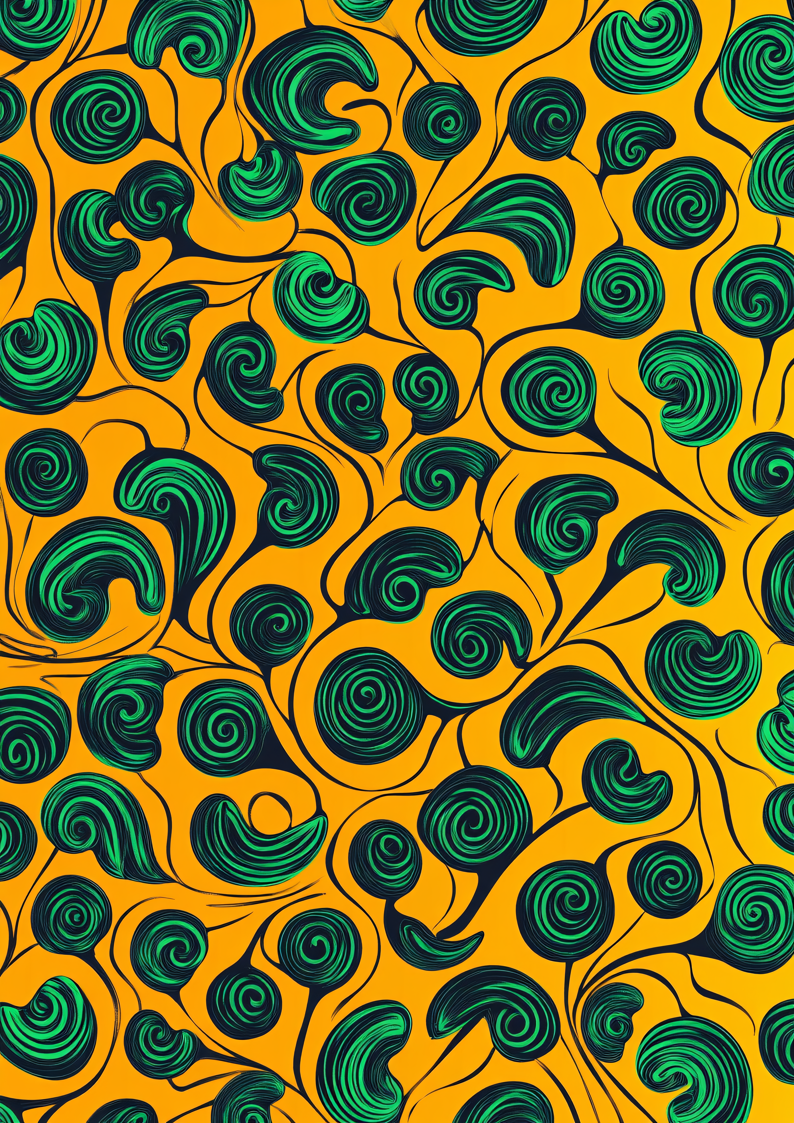 Swirling Green Sprouts Pattern