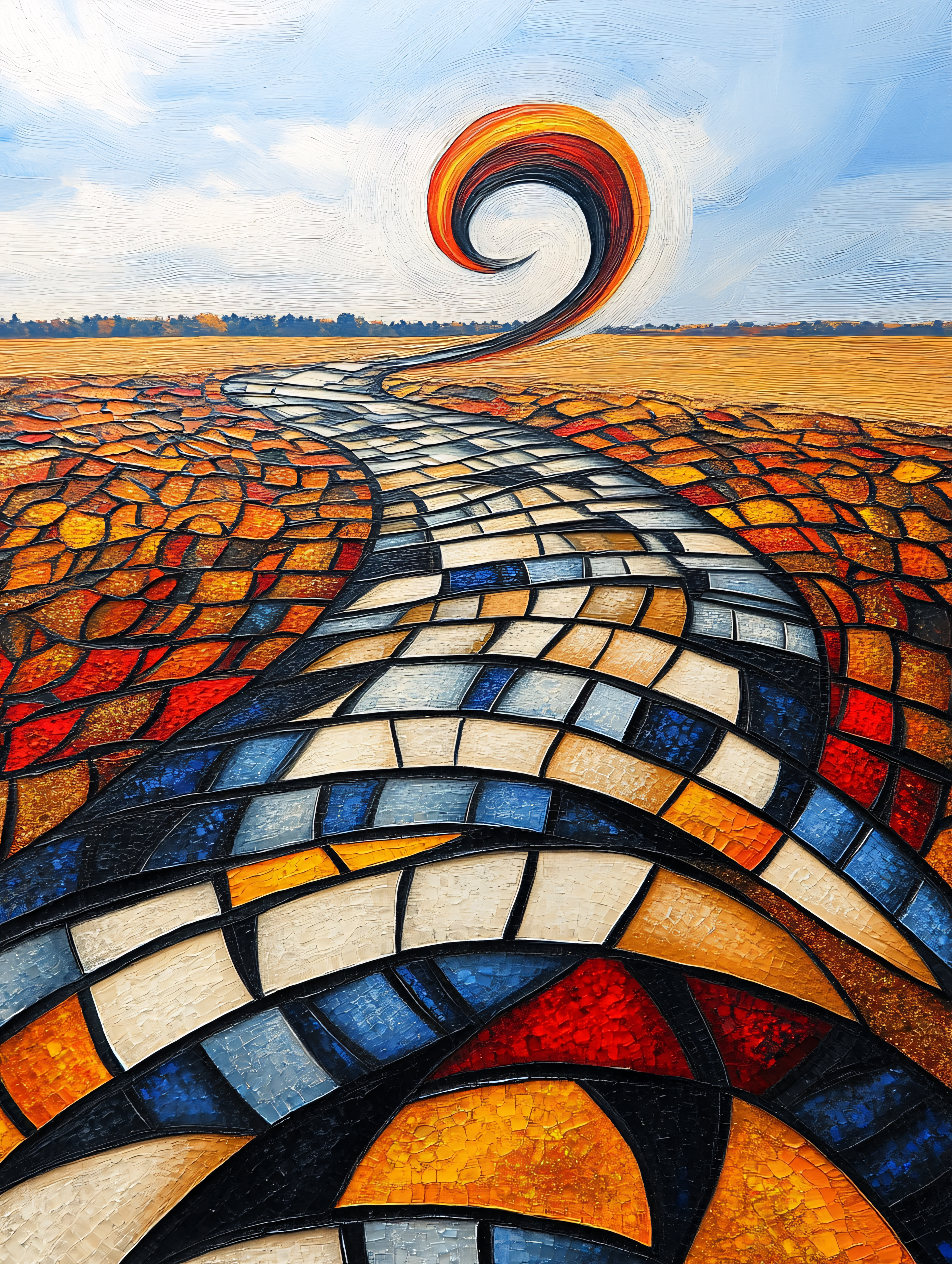 Swirling Mosaic Path