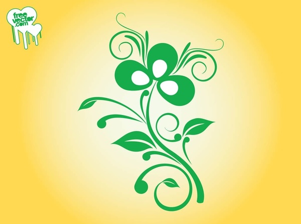 Swirling Plant Design Free Vector