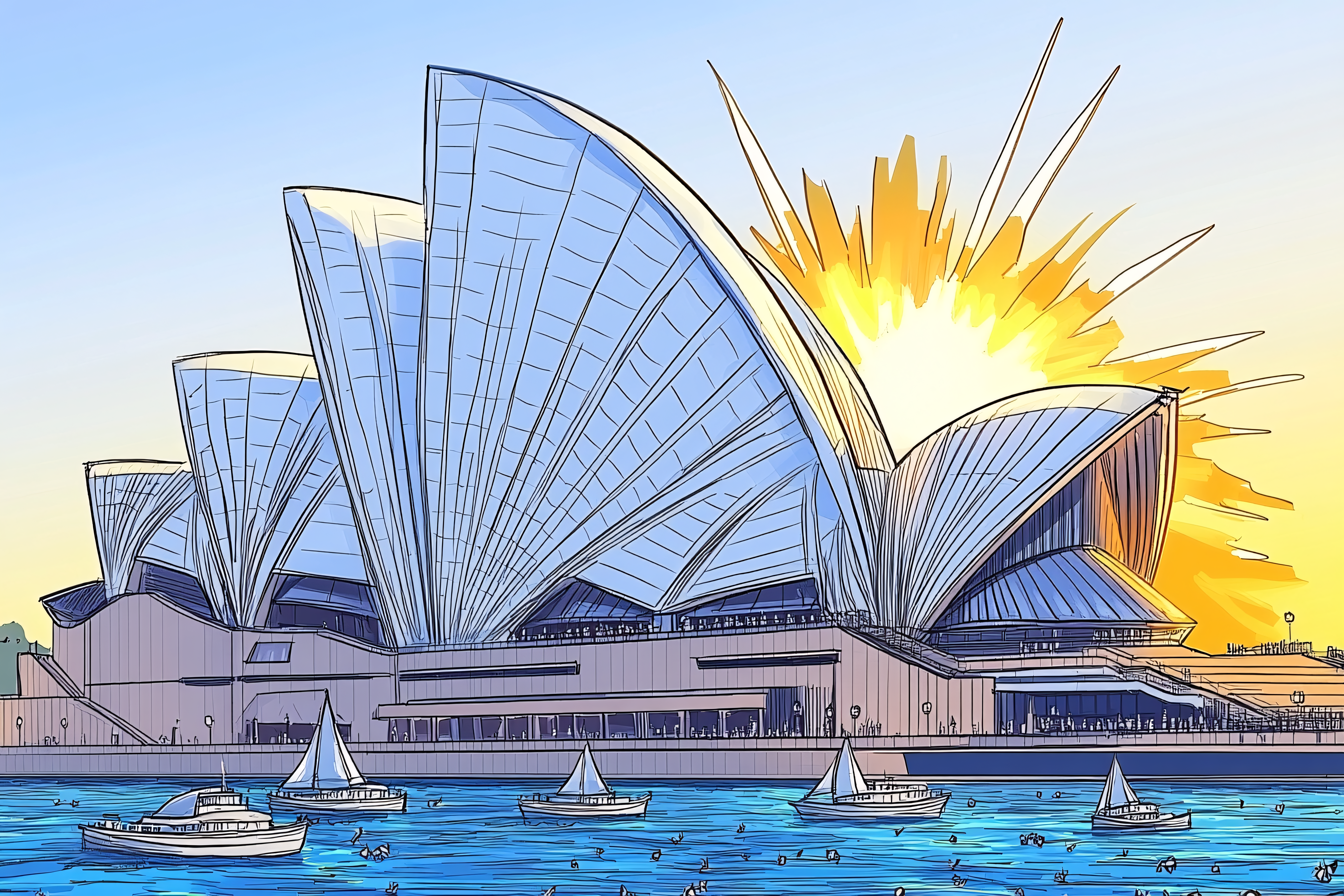 Sydney Opera House Cartoon