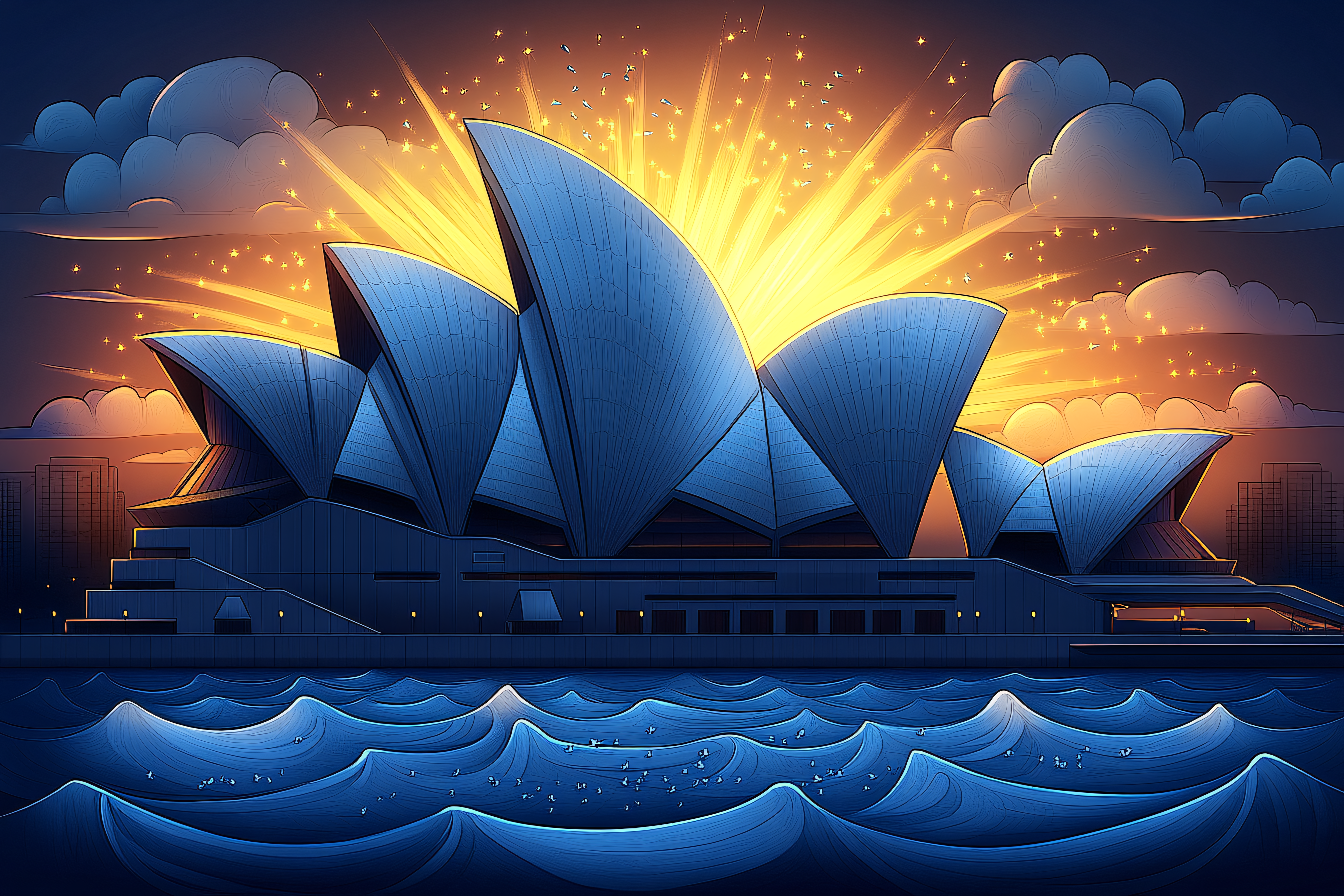 Sydney Opera House Night Glow