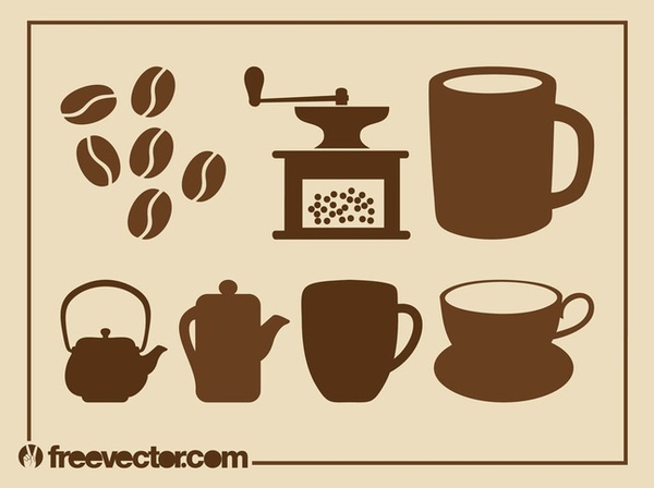 Tea and Coffee Set Free Vector