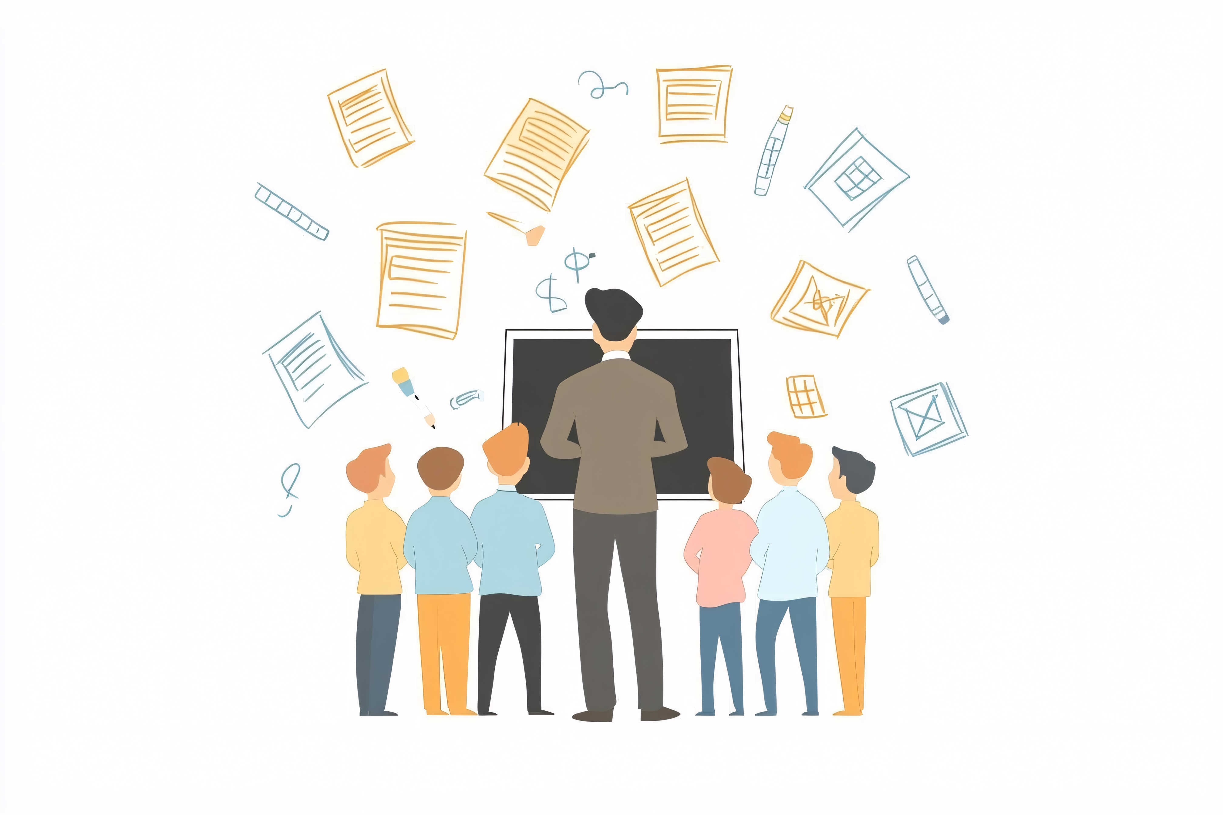 Teacher and Students Illustration