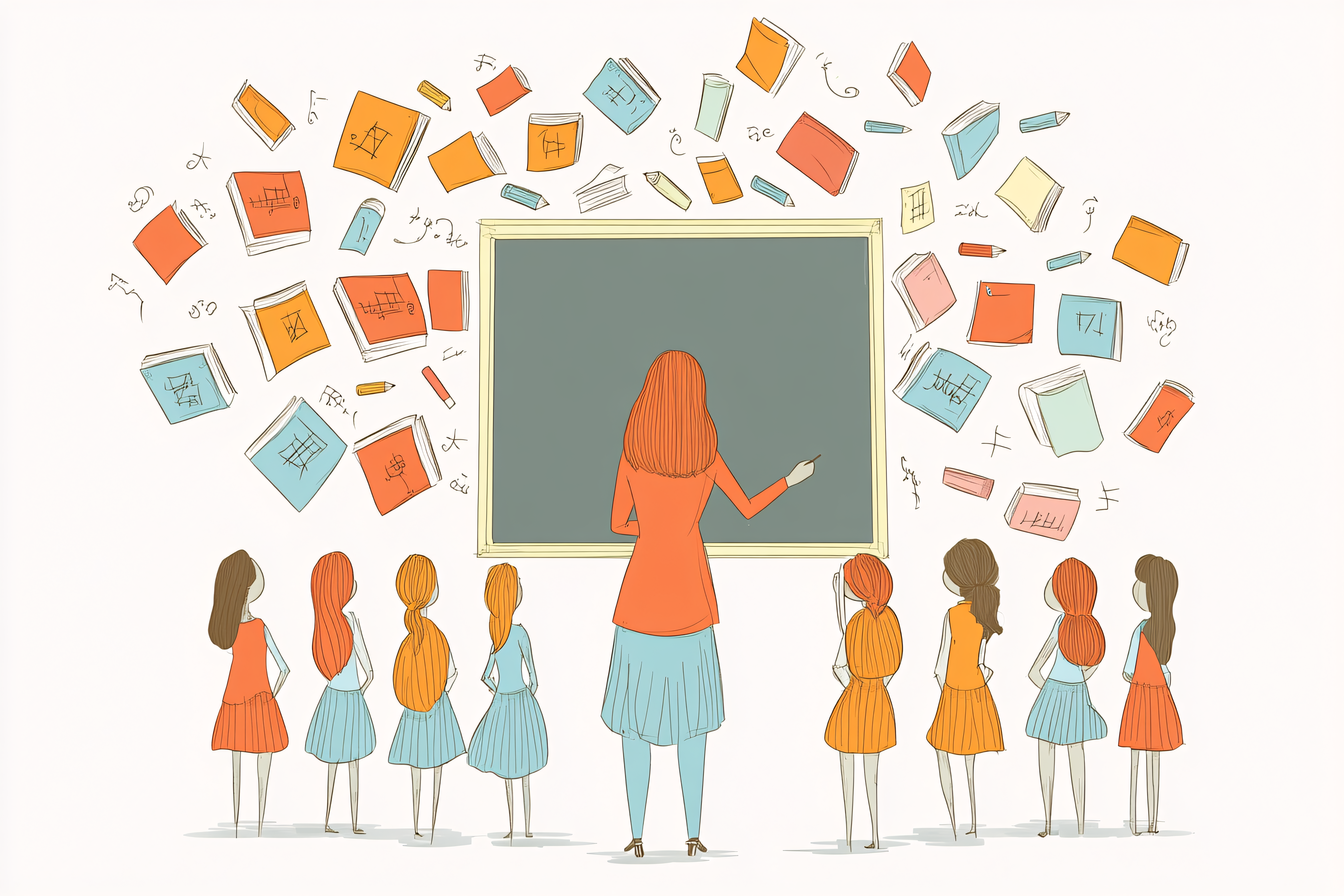 Teacher and Students in a Classroom