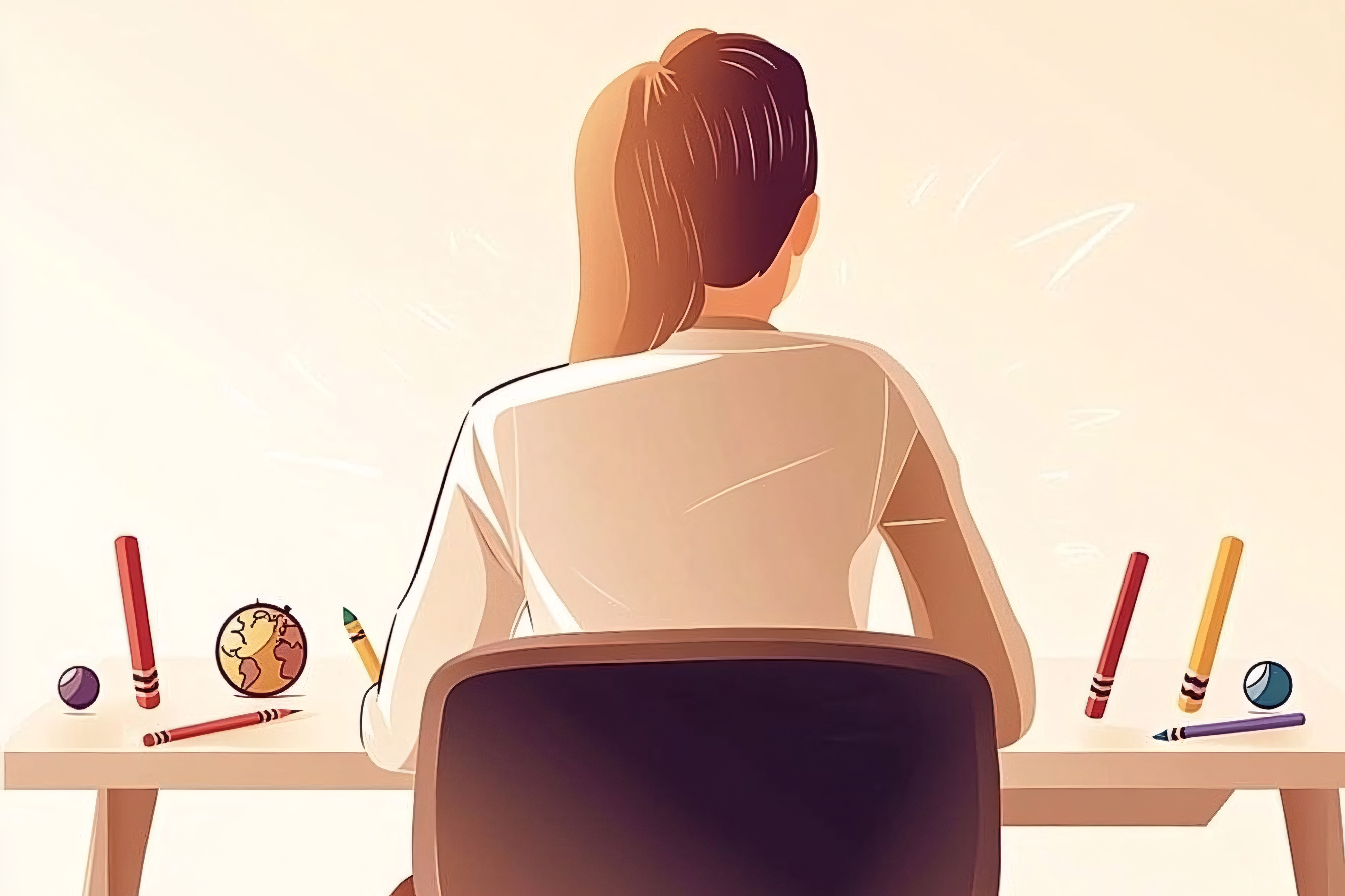Teacher at Desk