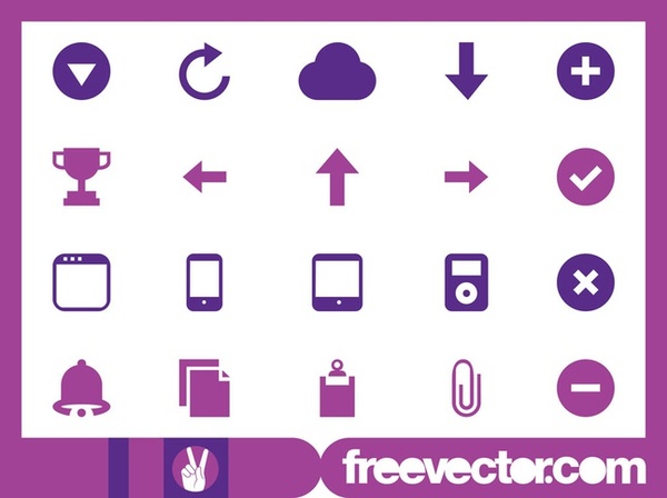 Tech and Web Icons Free Vector