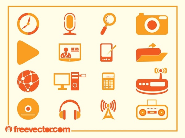 Tech Icons Free Vector
