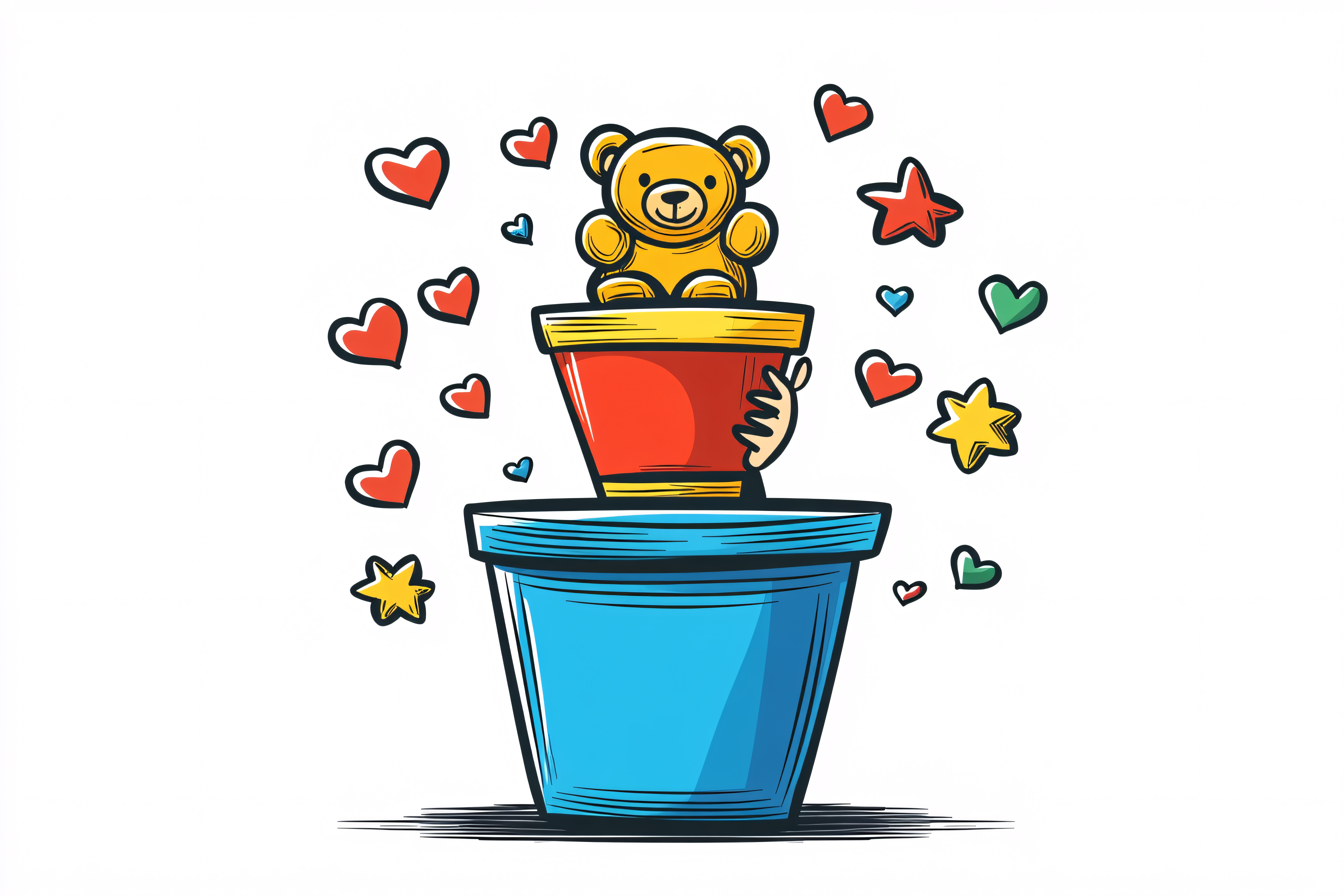 Teddy Bear in a Pot