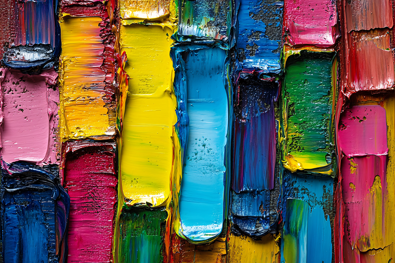 Textured Brushstrokes of Vibrant Colors