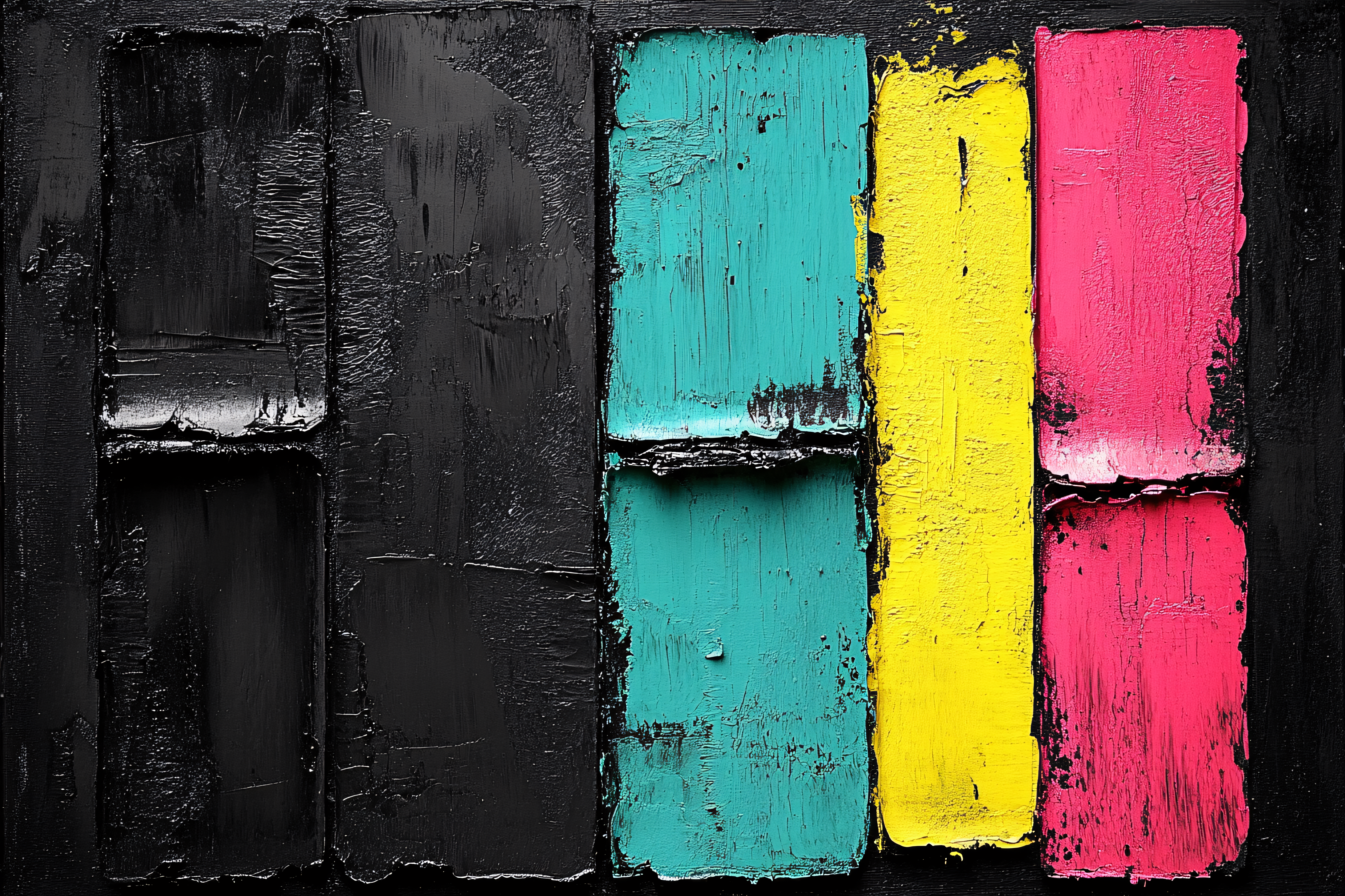Textured Color Blocks Abstract Painting