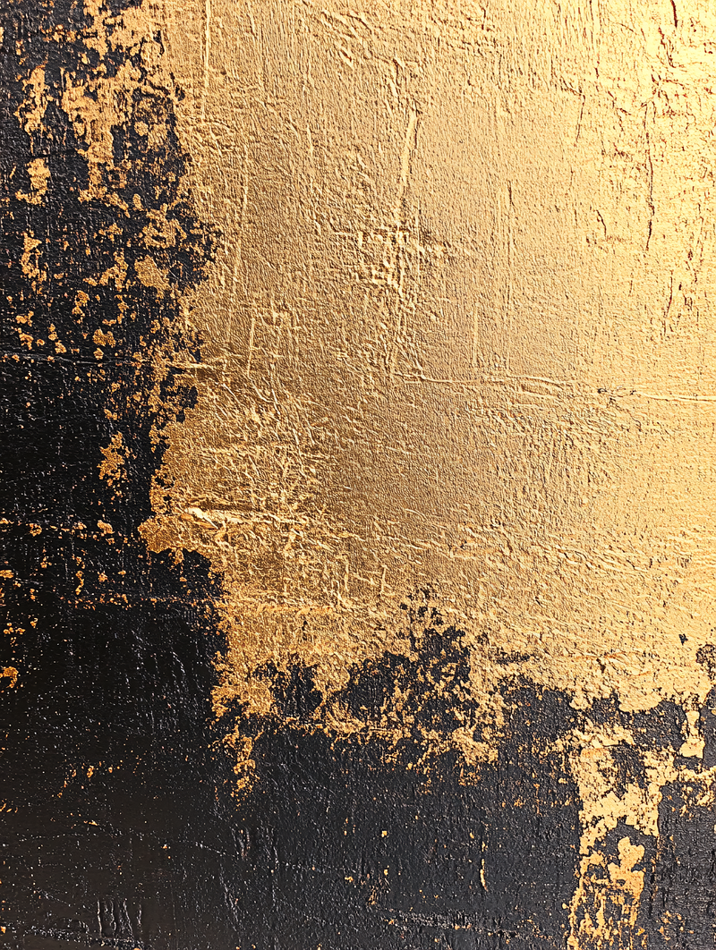 Textured Gold And Black Abstract