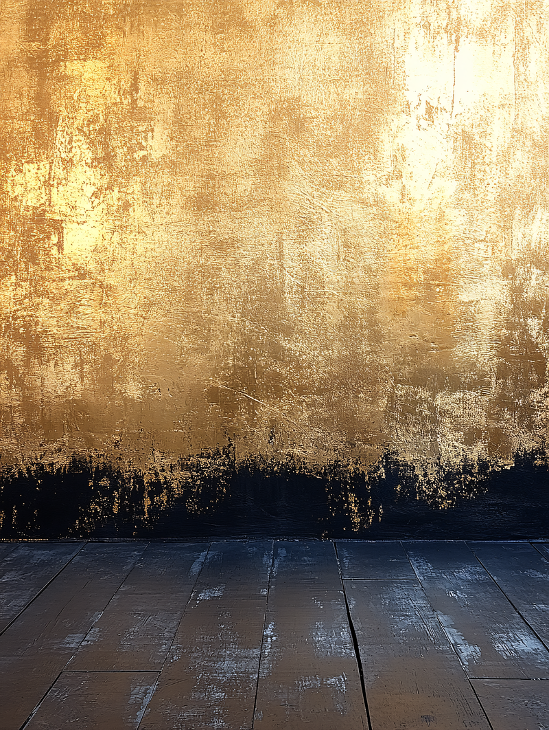 Textured Gold Wall With Dark Floor
