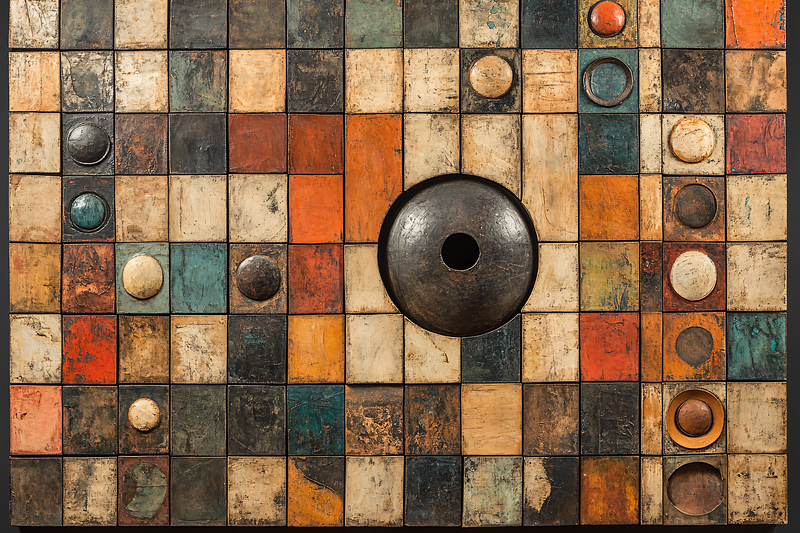 Textured Grid With Central Disc