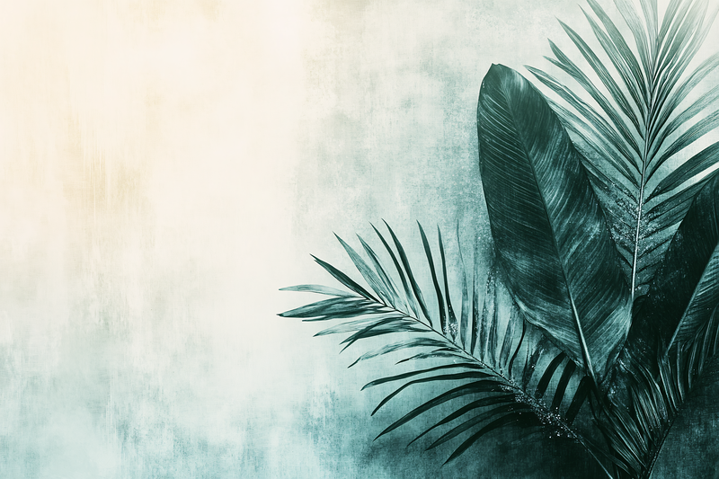 Textured Tropical Leaf Arrangement