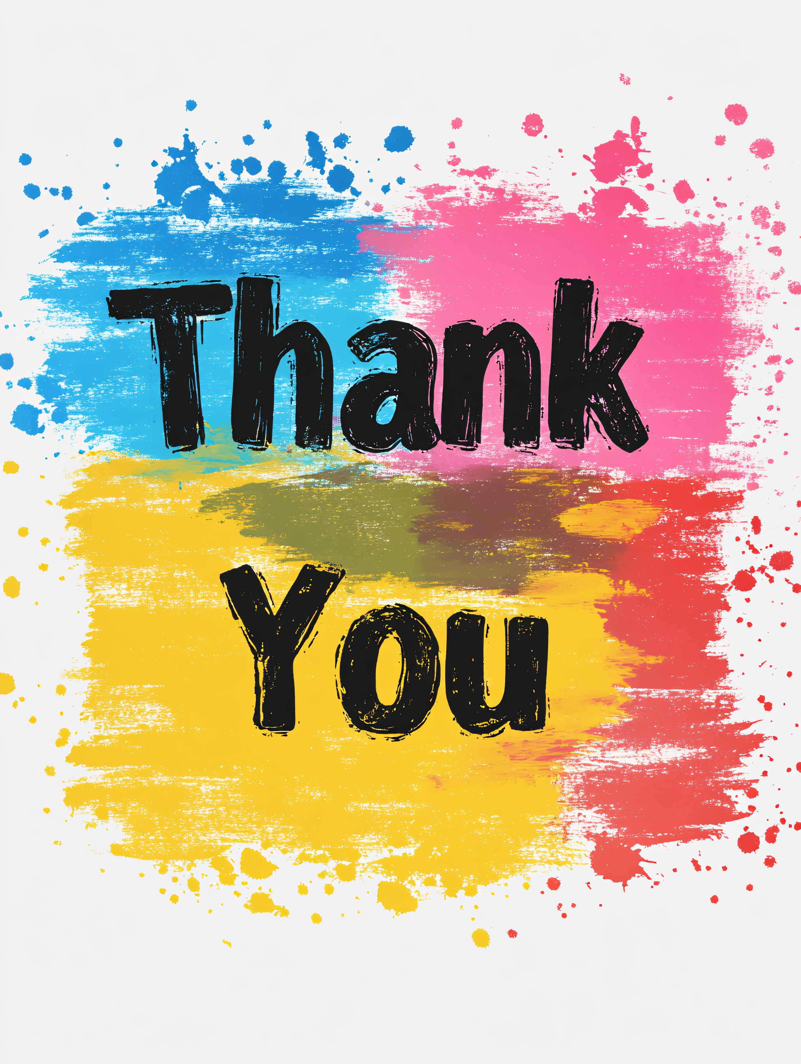 Thank You Text Over Paint Strokes