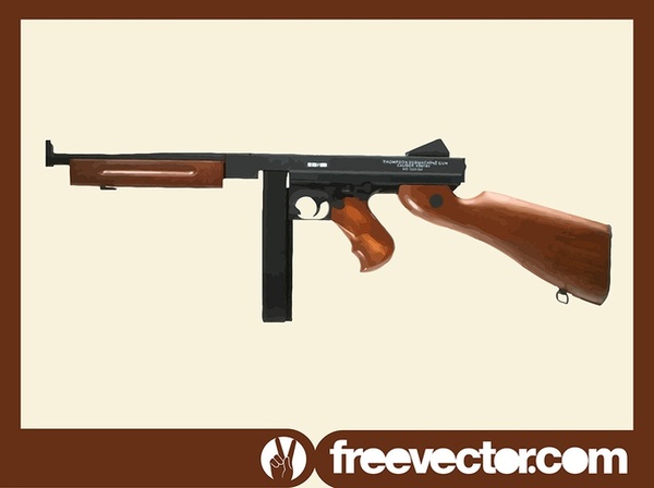 Thompson Submachine Gun Free Vector