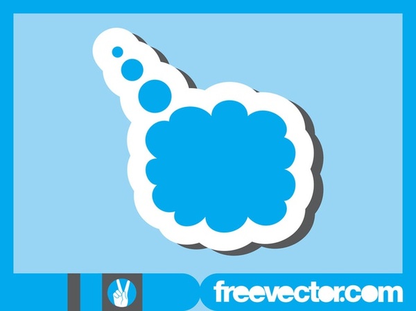 Thought Bubble Sticker Free Vector