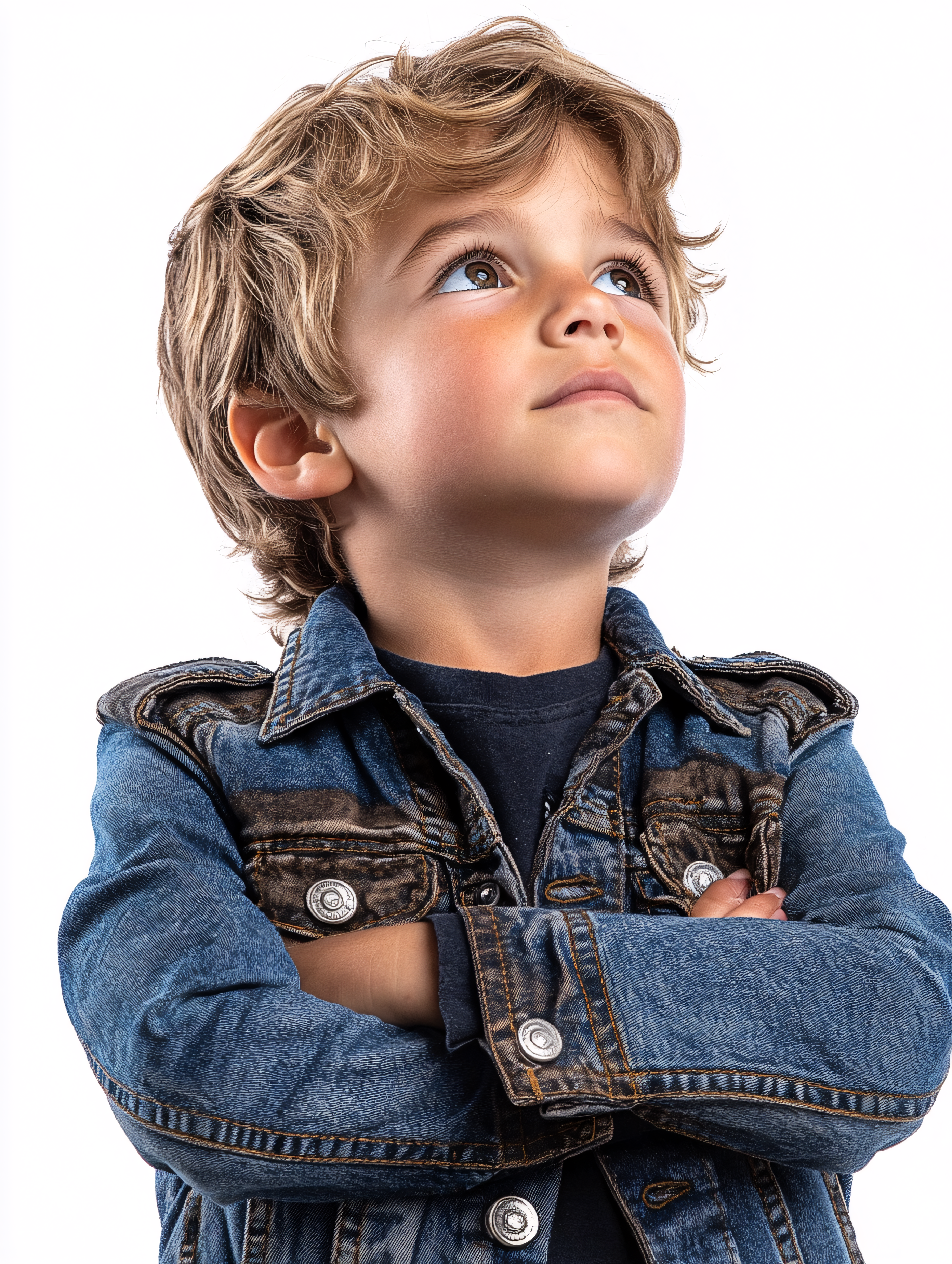 Thoughtful Boy Looking Up