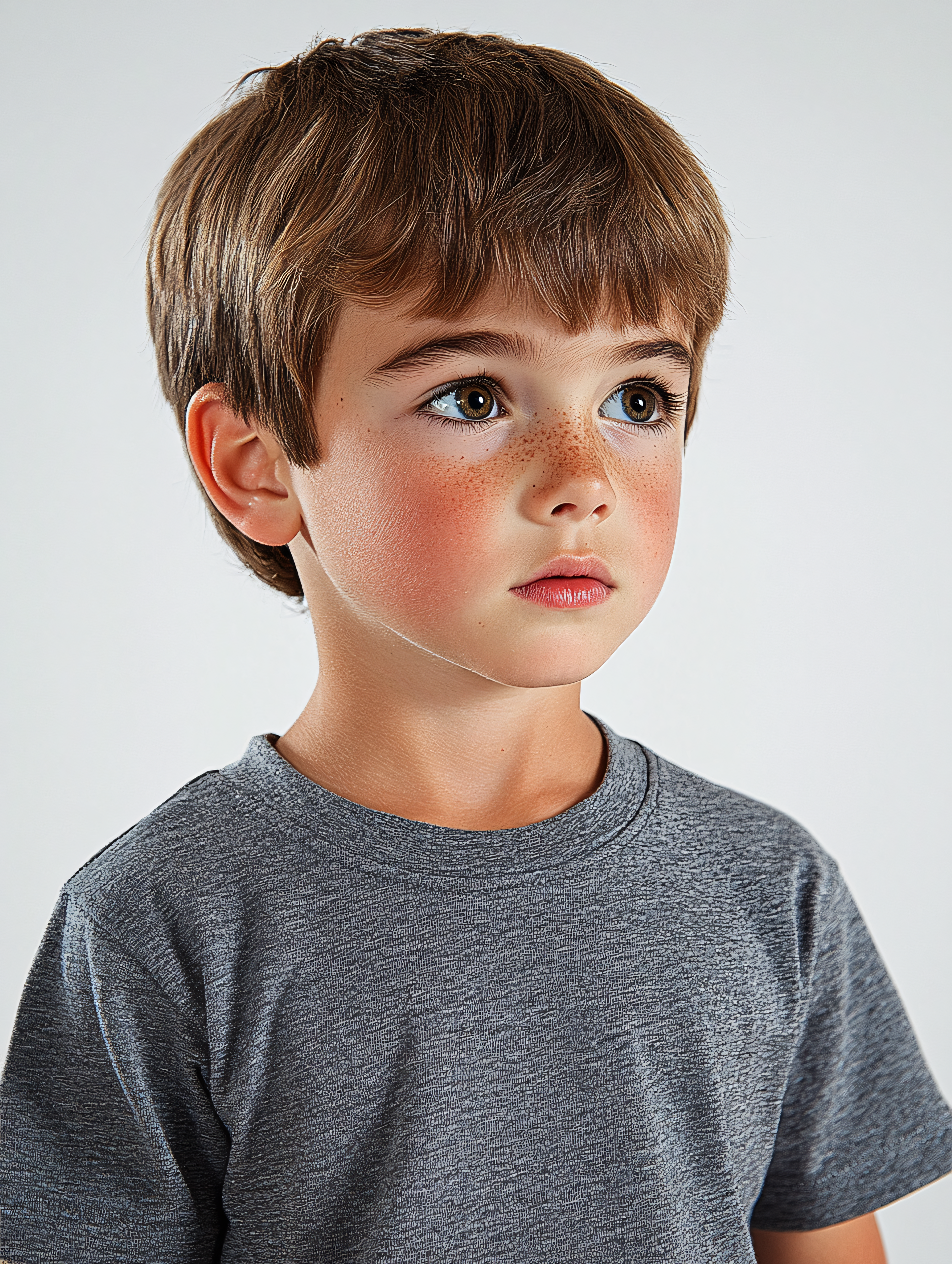 Thoughtful Young Boy Portrait