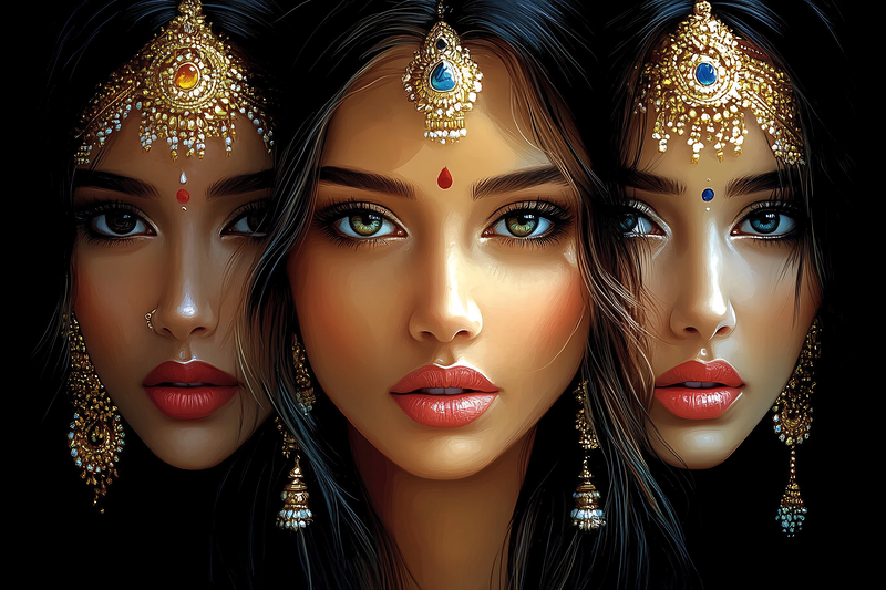 Three Beauties In Gold