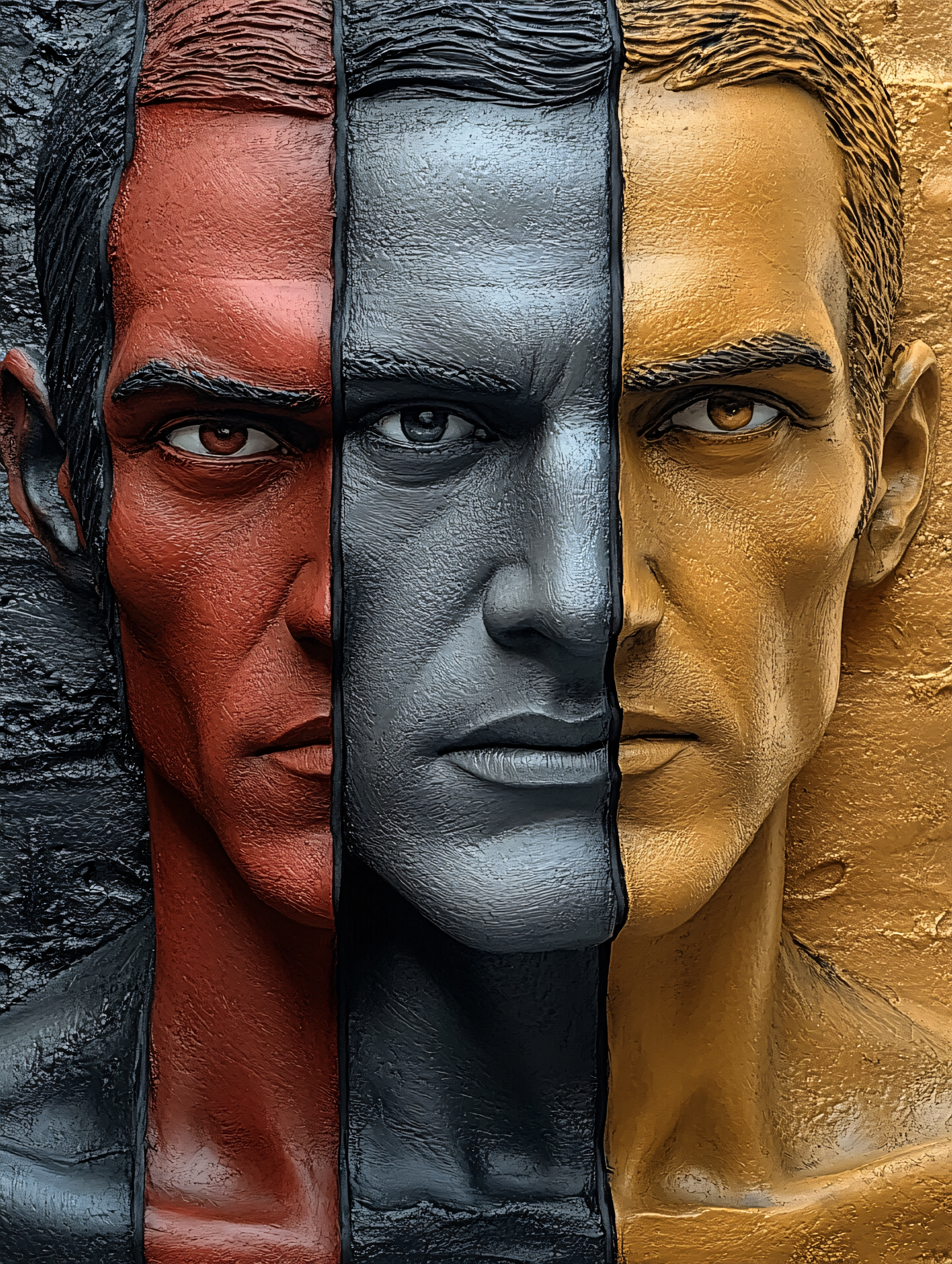 Three Faces Man Portrait