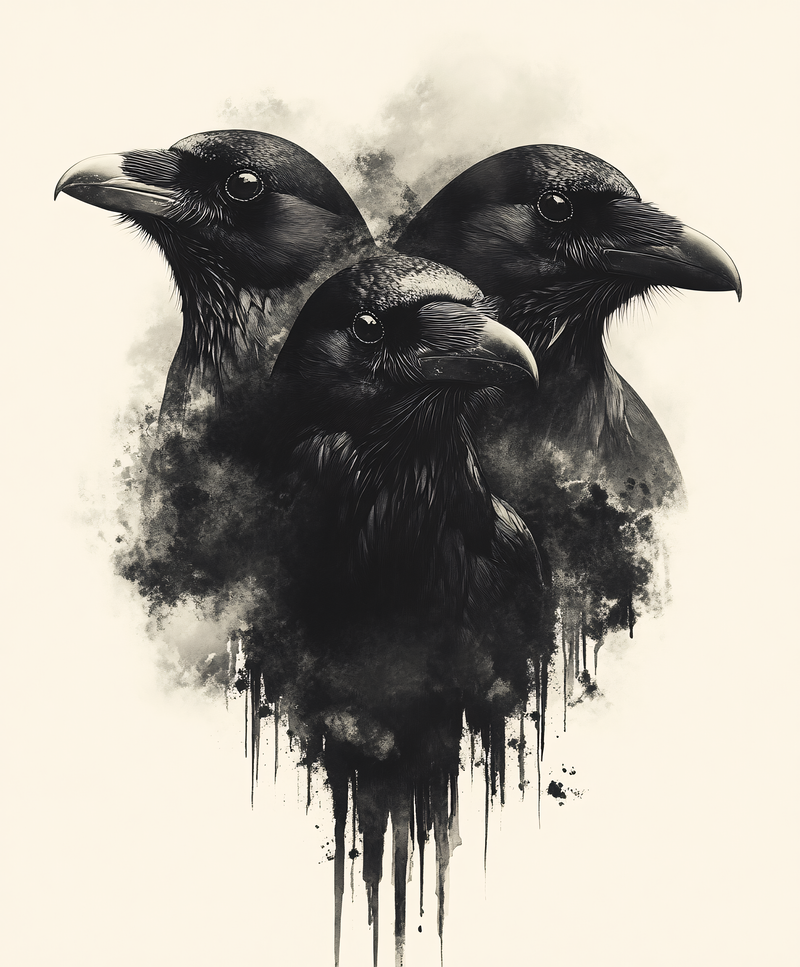Three Mysterious Ravens