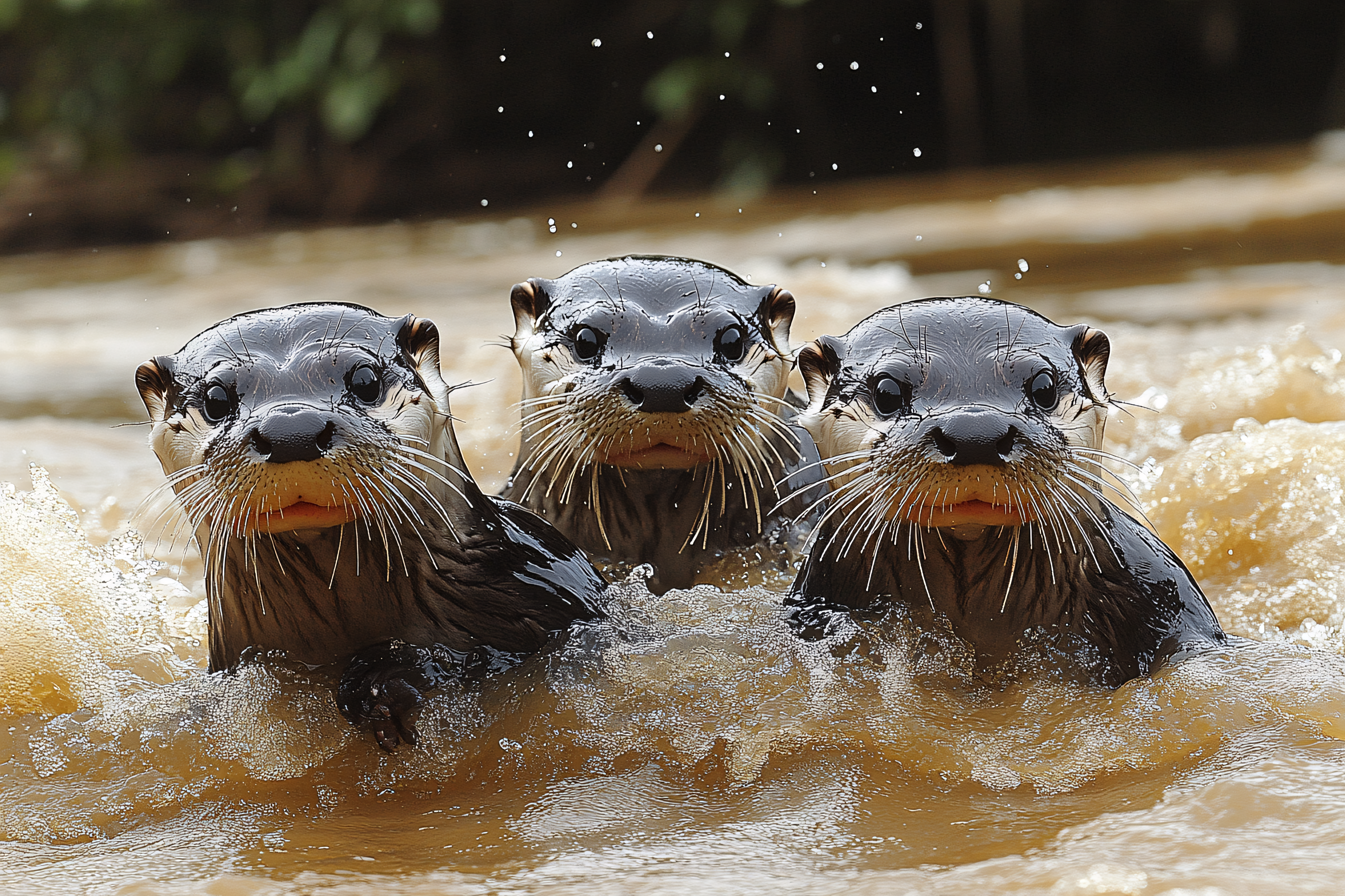 Three River Otters