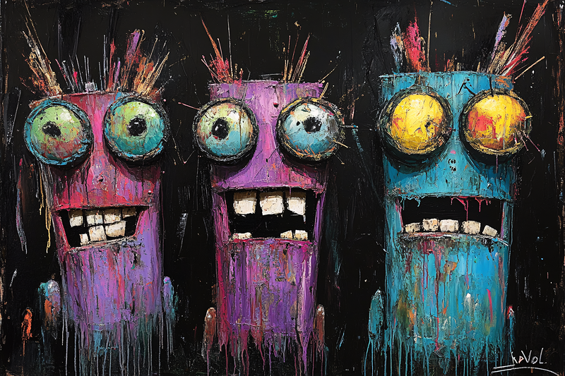 Three Whimsical Monsters