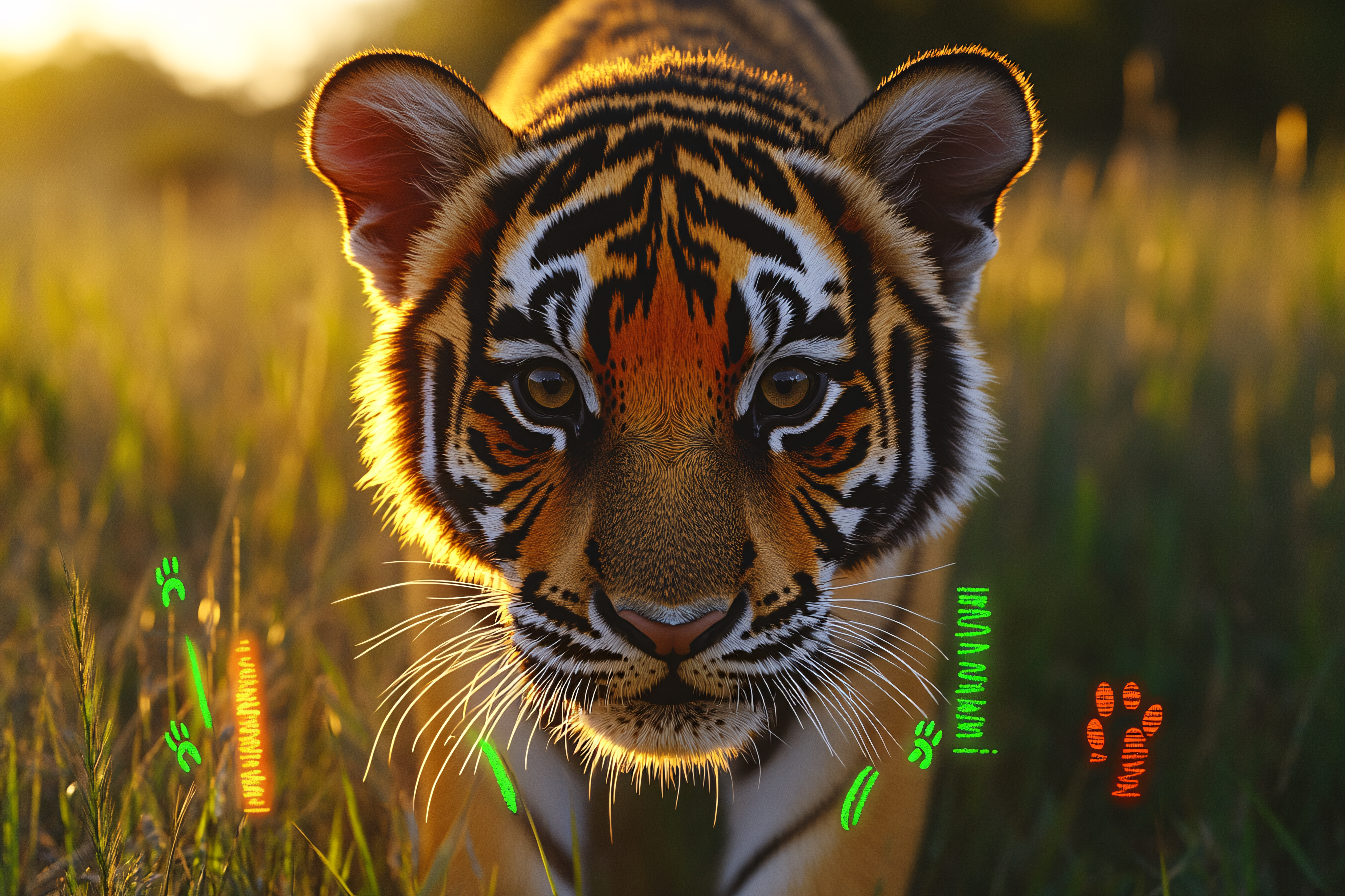 Tiger Cub Close-Up Gaze