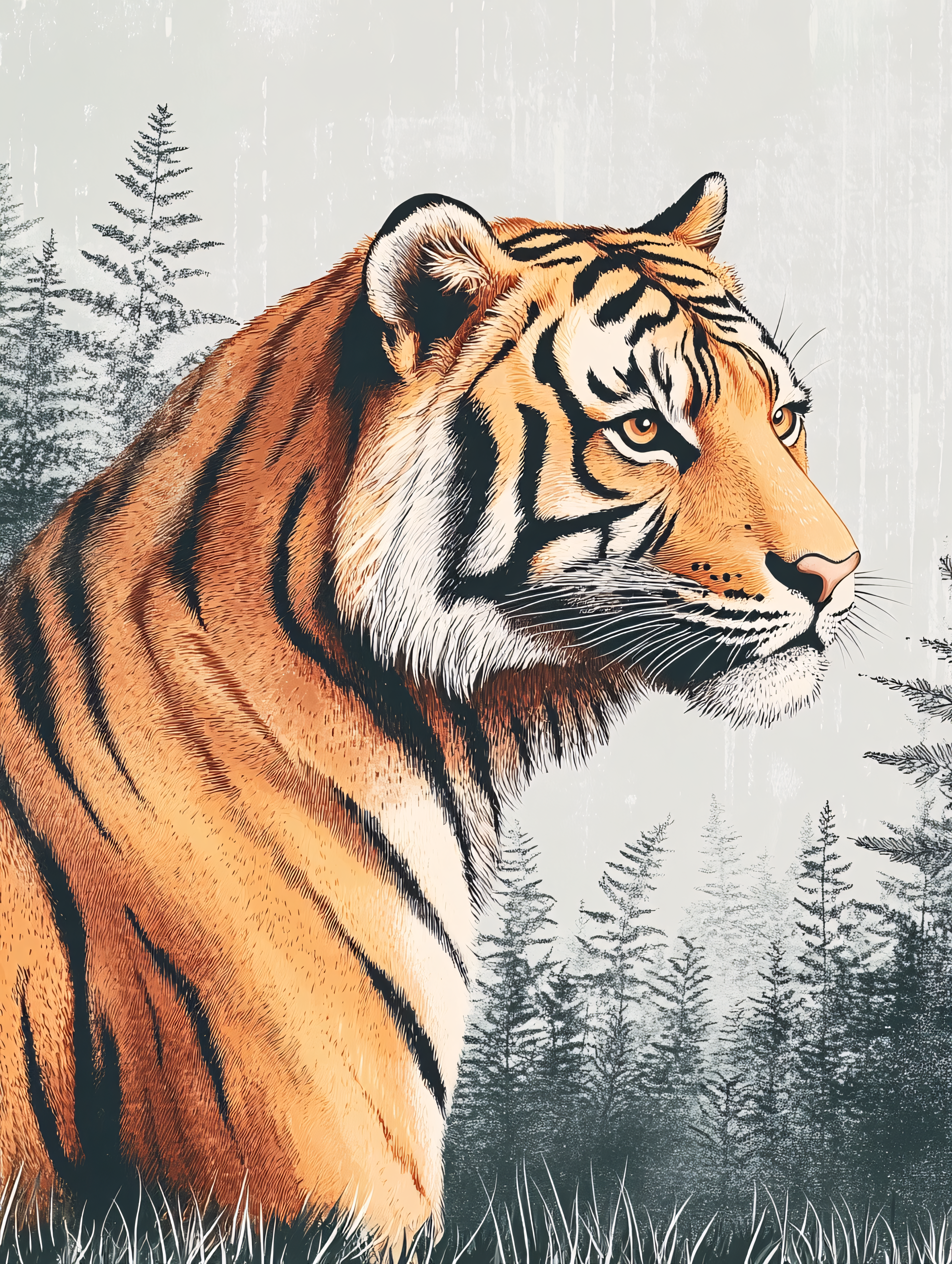 Tiger Portrait in Forest