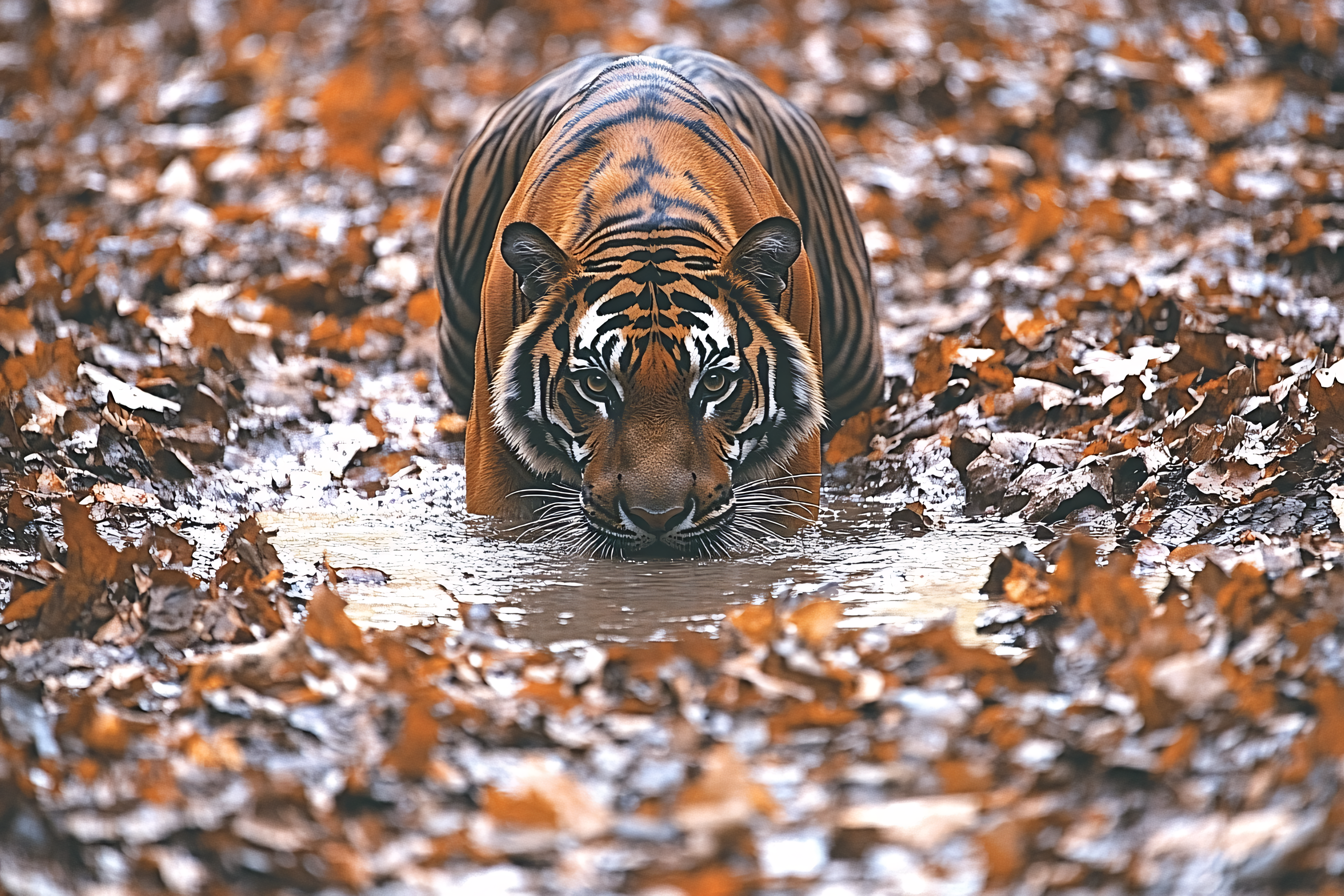 Tiger Prowling in Water