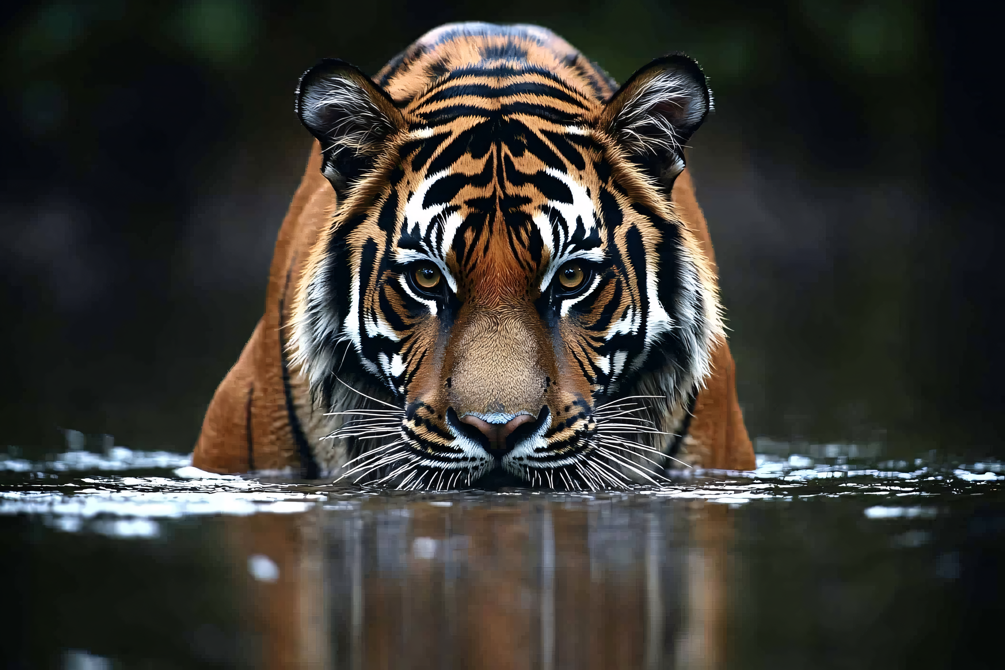 Tiger Staring in Water