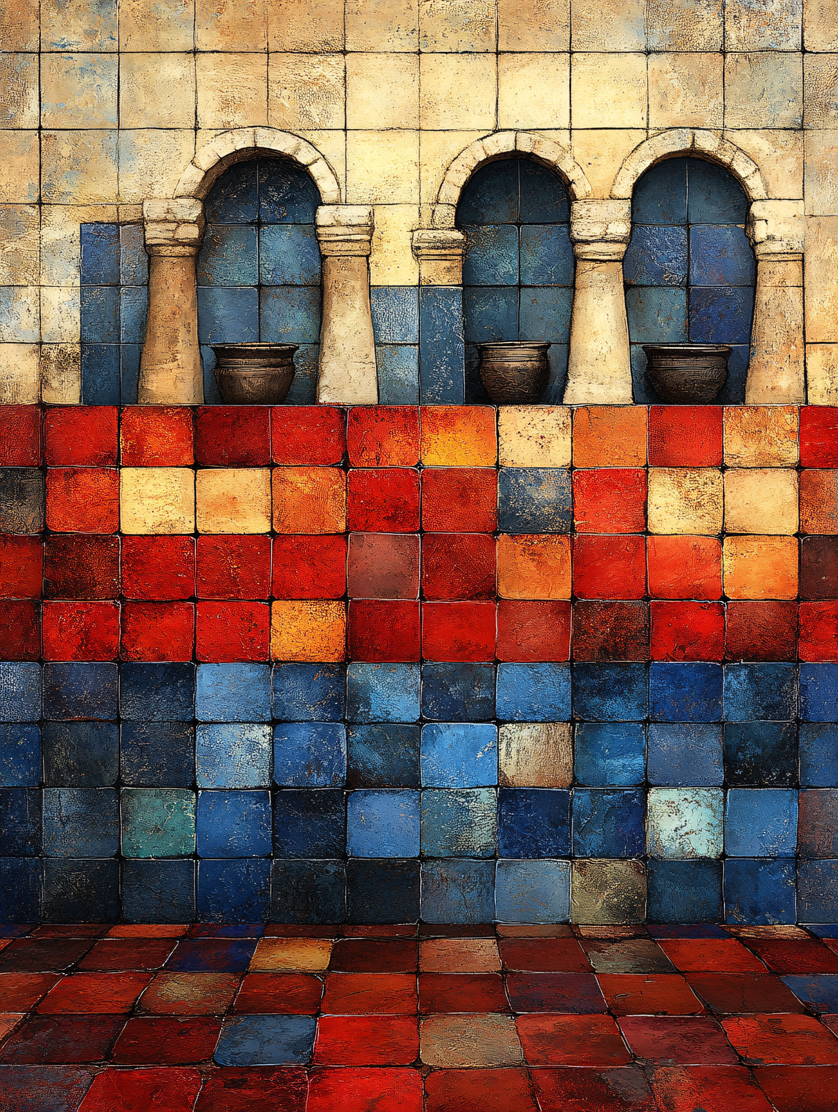 Tiled Arches And Pots