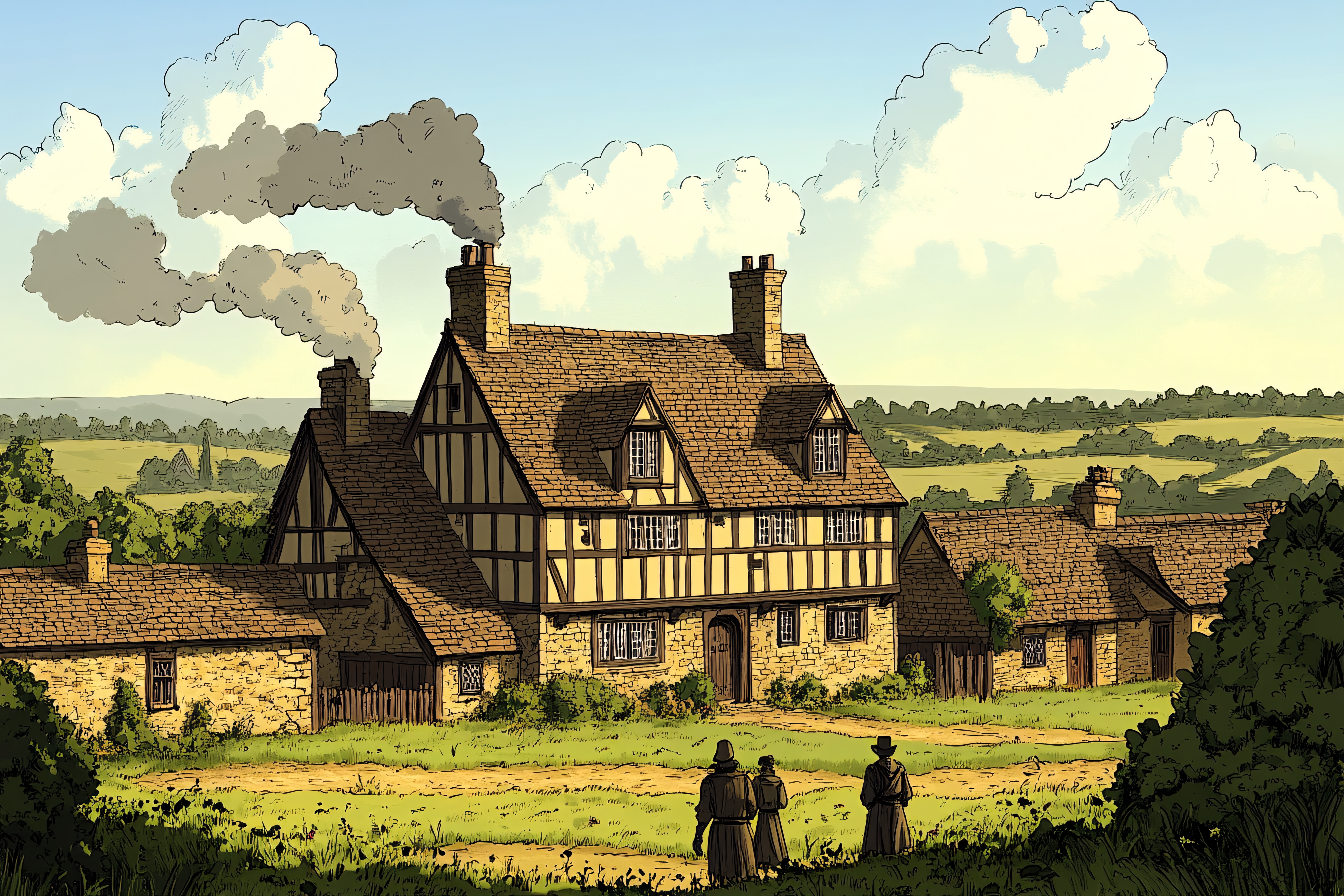Timber Framed House in Rural Landscape