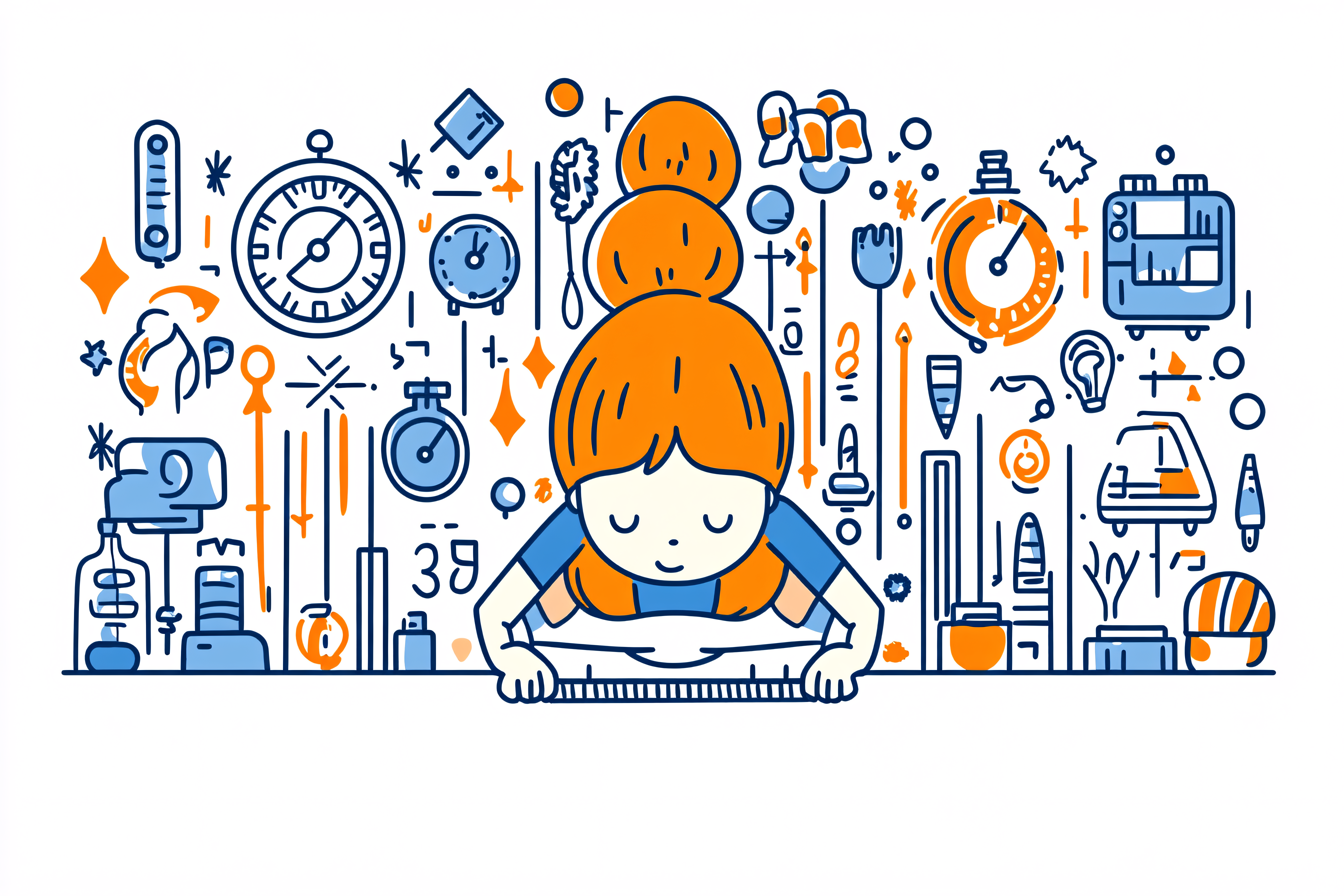 Time-themed Illustration with a Woman