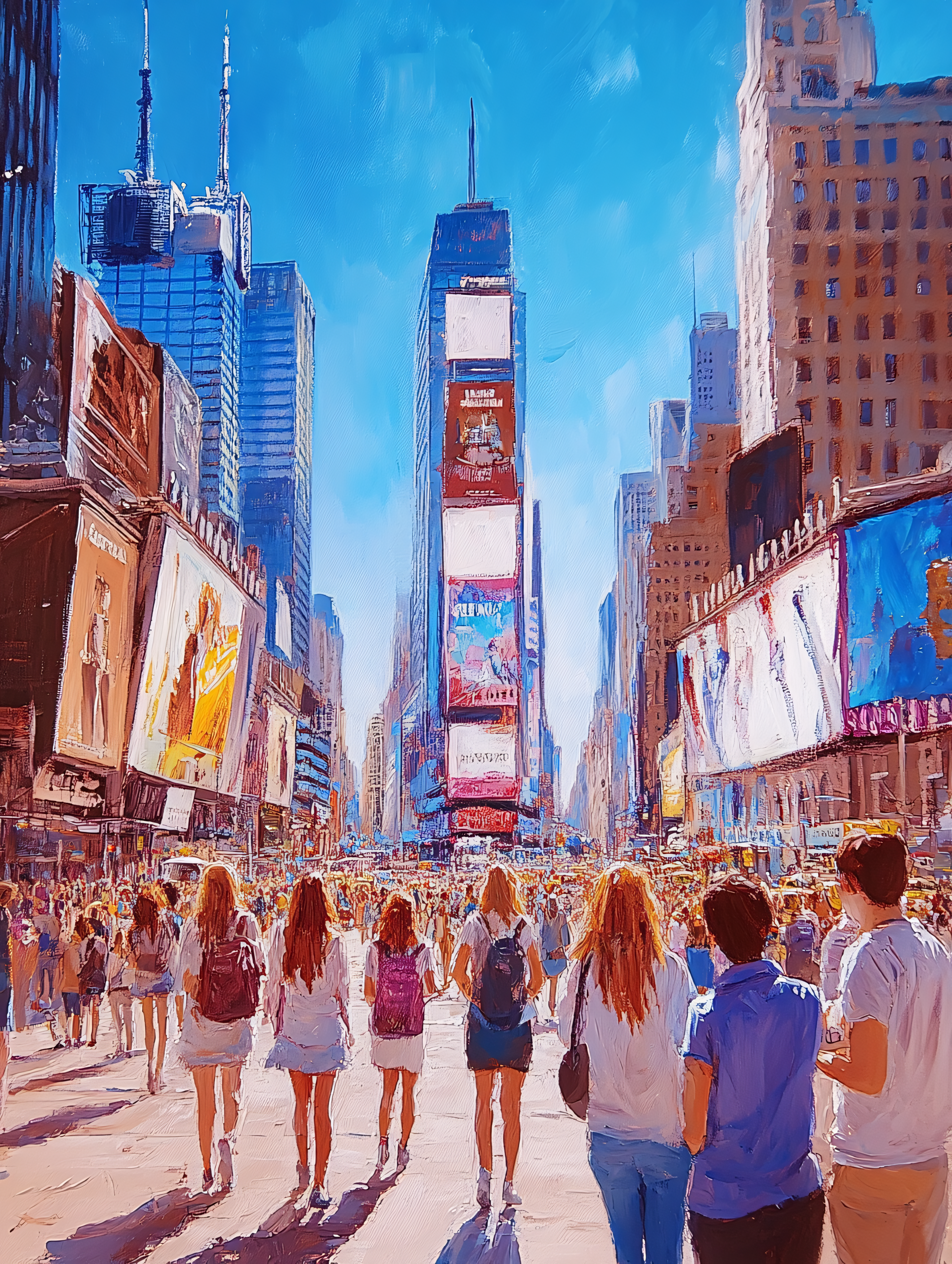 Times Square Crowd Scene
