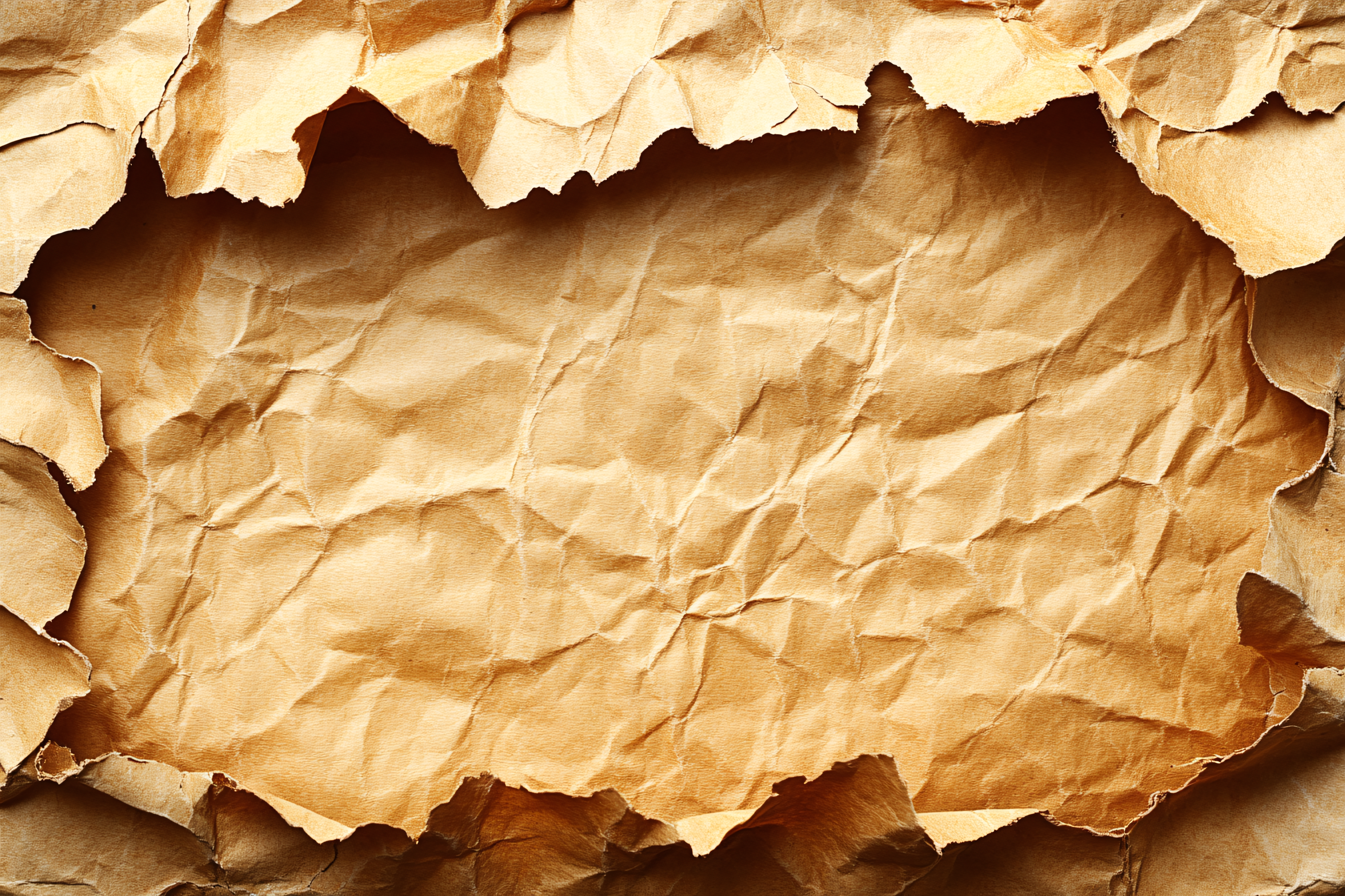 Torn Crumpled Brown Paper