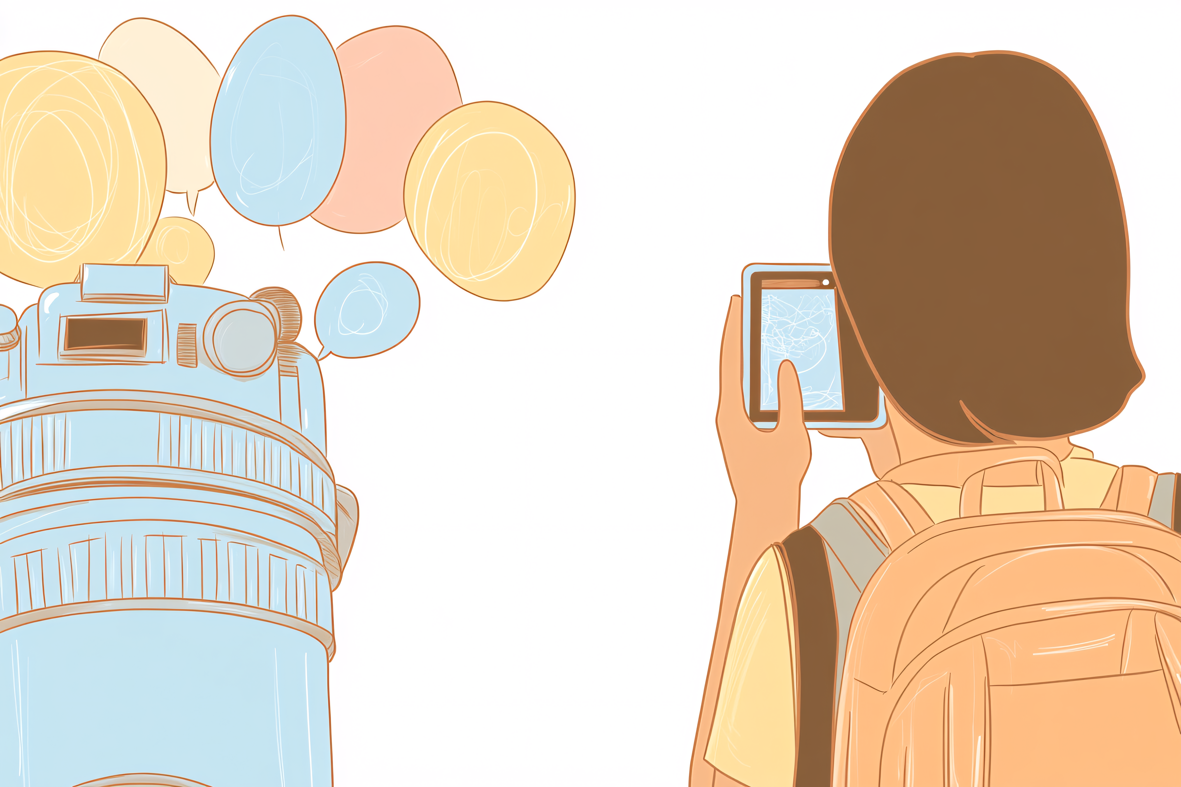 Tourist Photographing a Robot