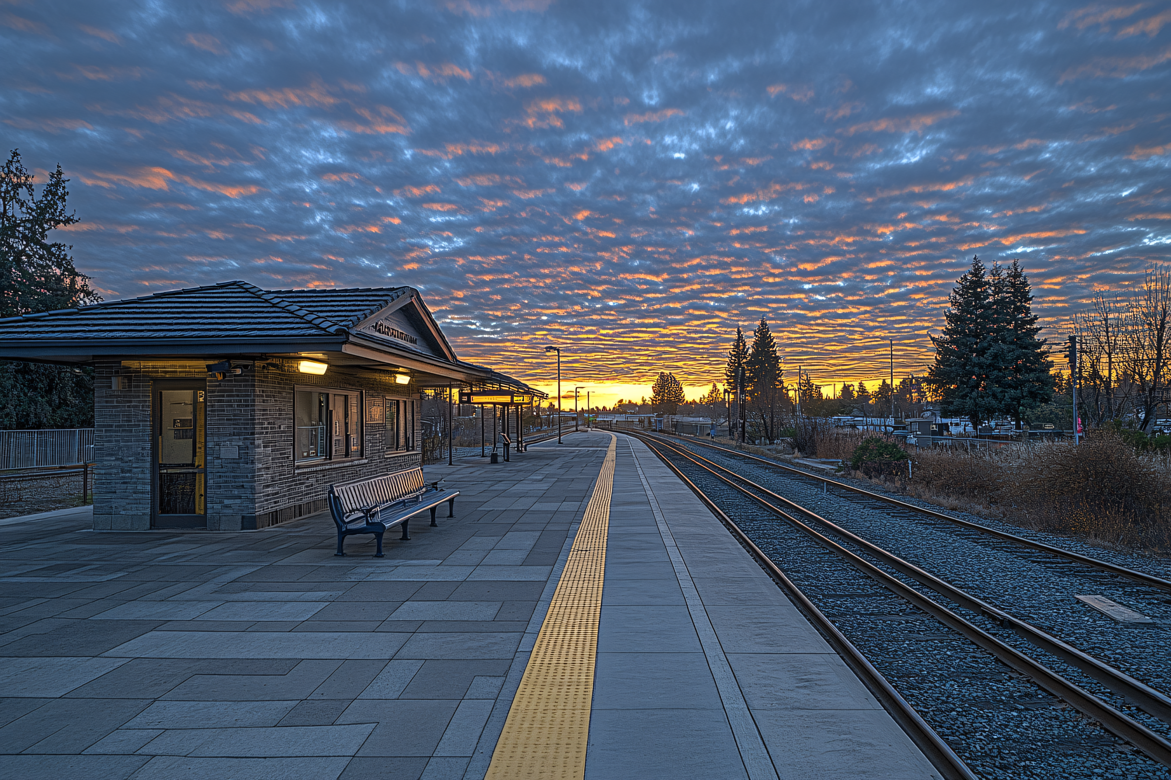 Train Station at Sunset
