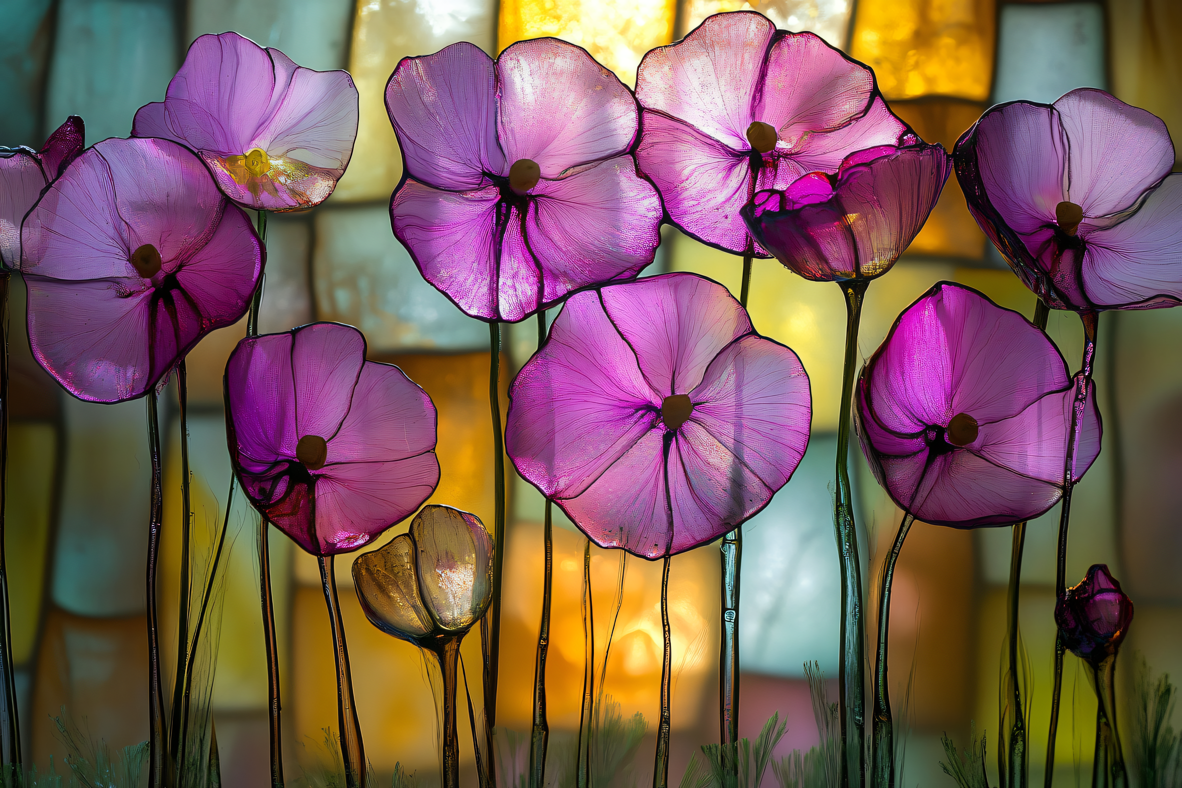 Translucent Purple Flowers