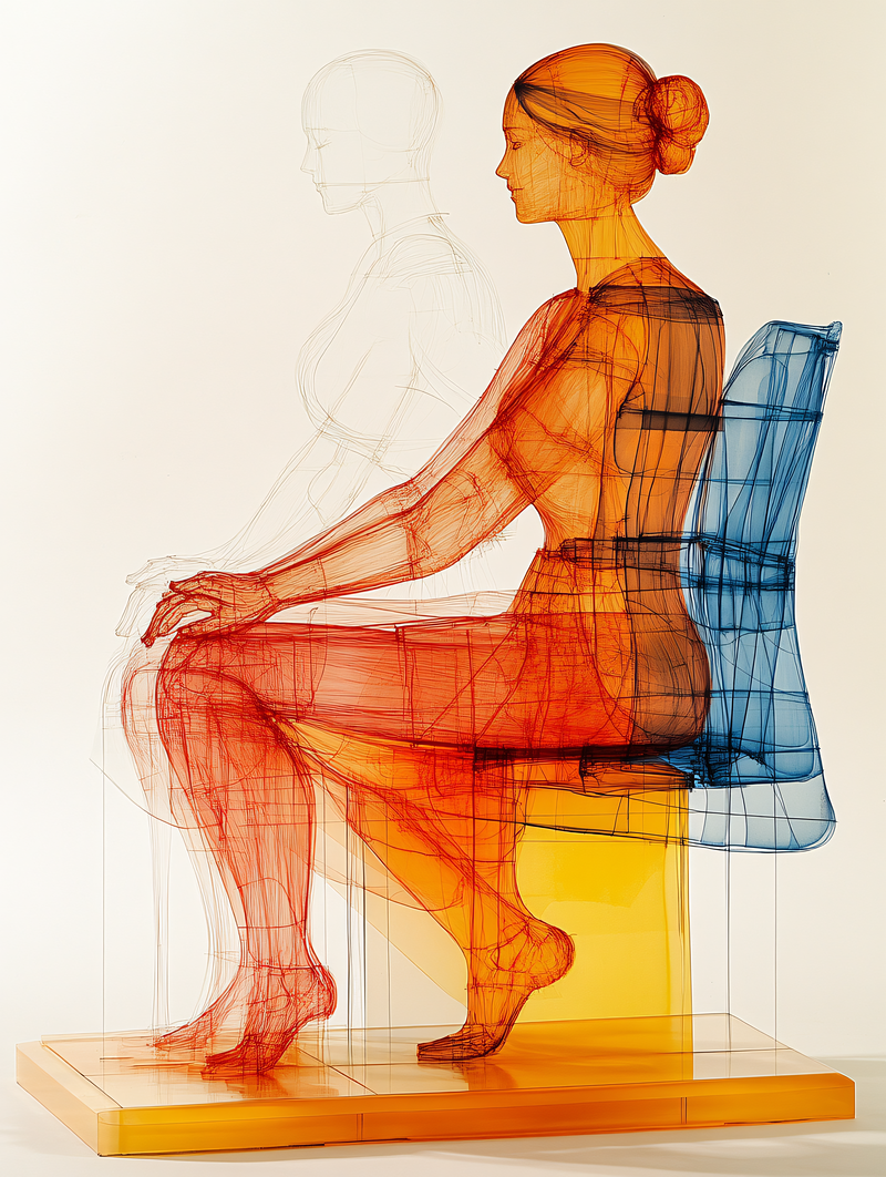 Transparent Woman in Chair