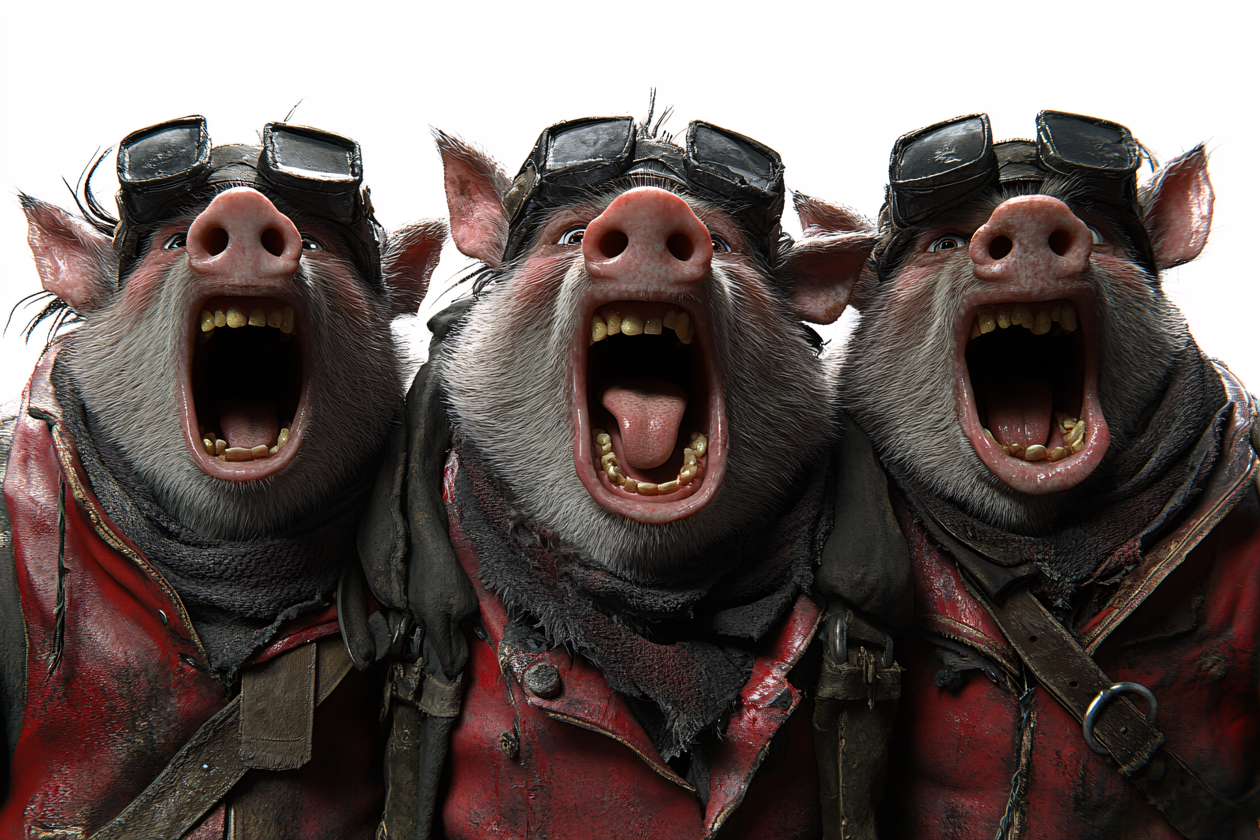 Trio of Angry Pig Creatures